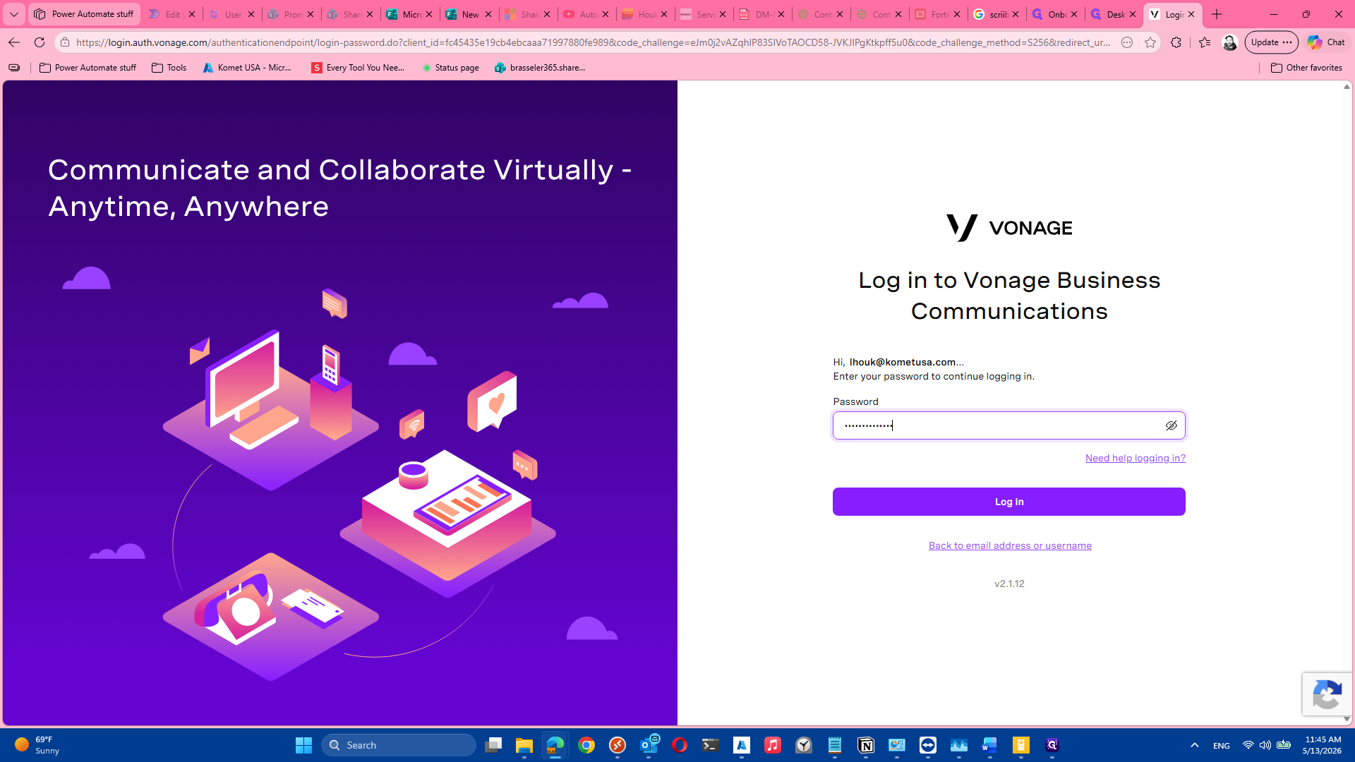 Step #2: Enter your password and click Log in.