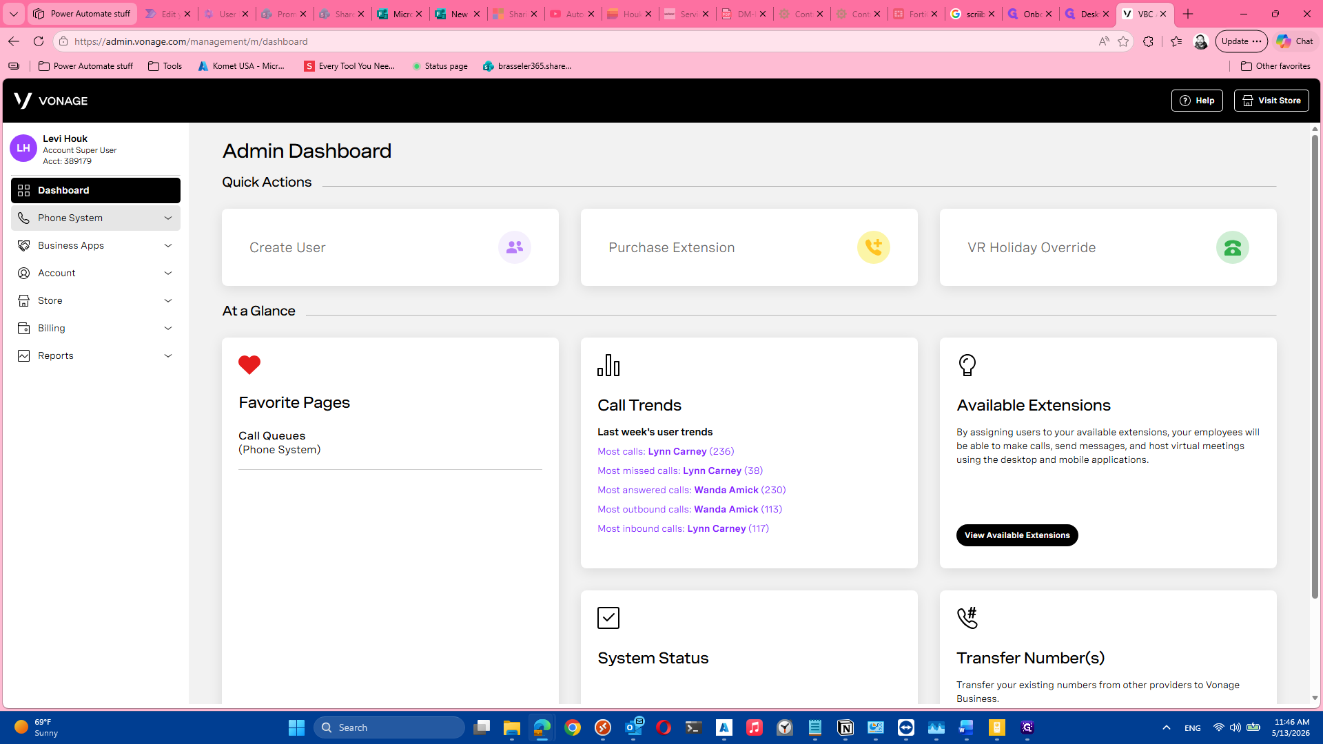 Step #4: Click Phone System in the left-hand navigation sidebar.