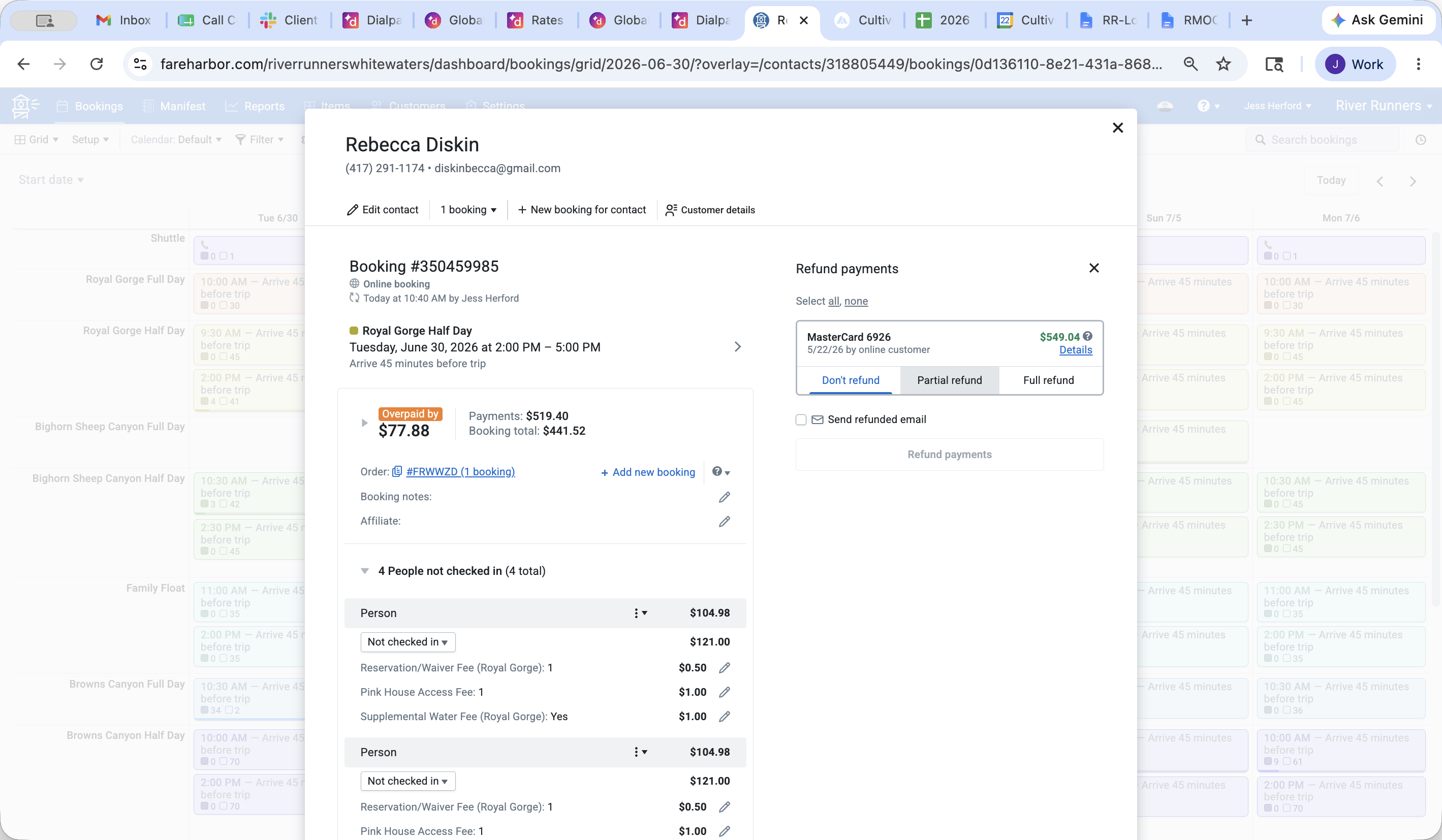 Step #6: Click Partial refund in the refund payments panel.