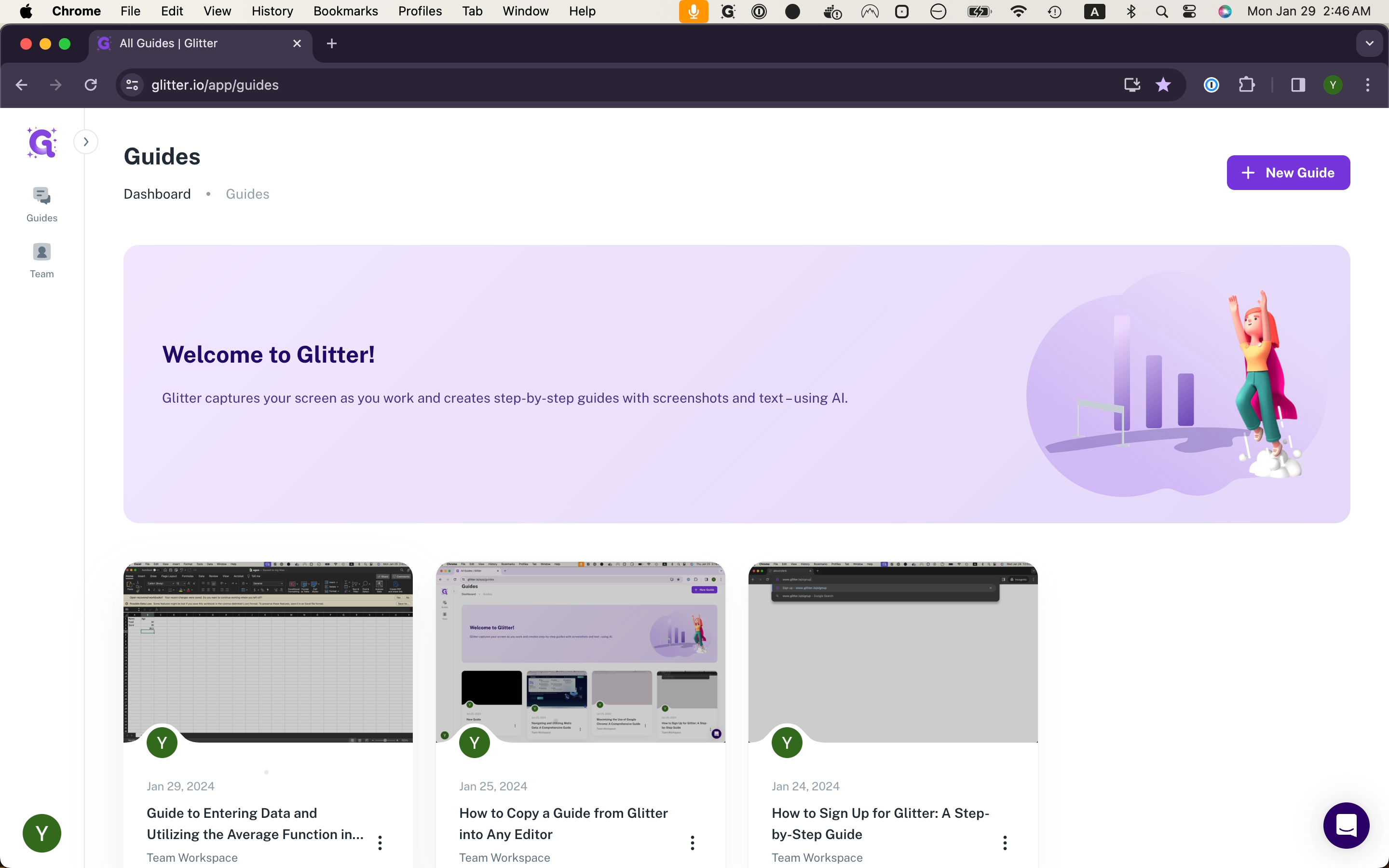 Step #1: Click on the guide whose screenshots you want to edit
