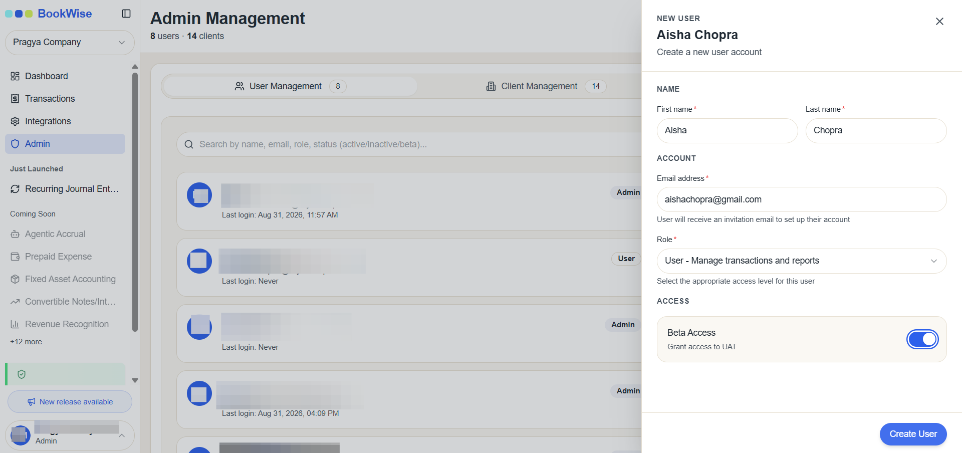 Step #7: Click on Create User