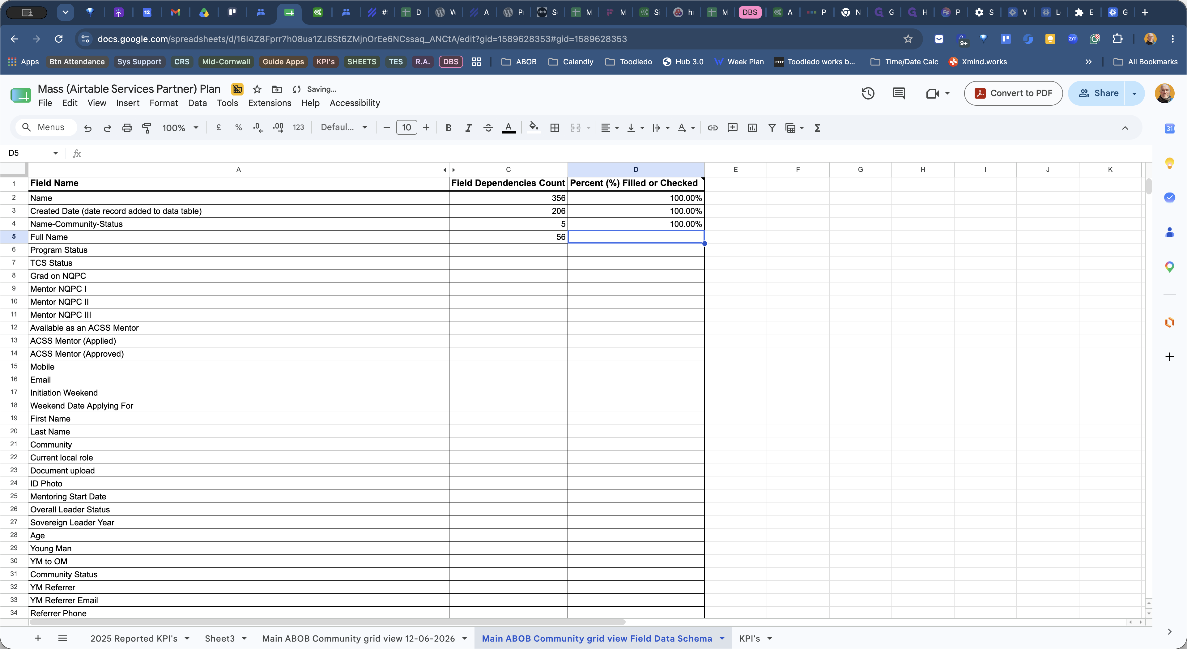 Step #5: Click into the Percent (%) Filled or Checked column and enter the percentage.