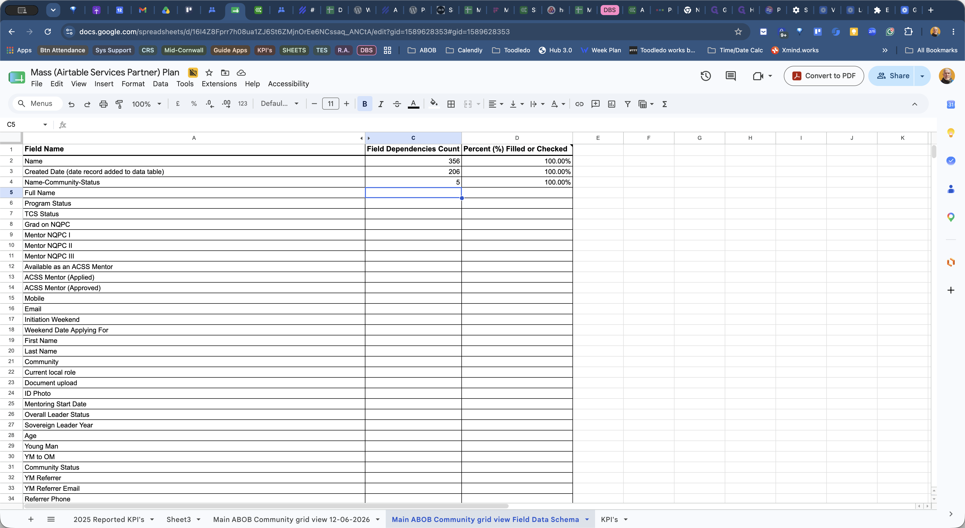 Step #4: Click into the Field Dependencies Count column and enter the number of dependencies.
