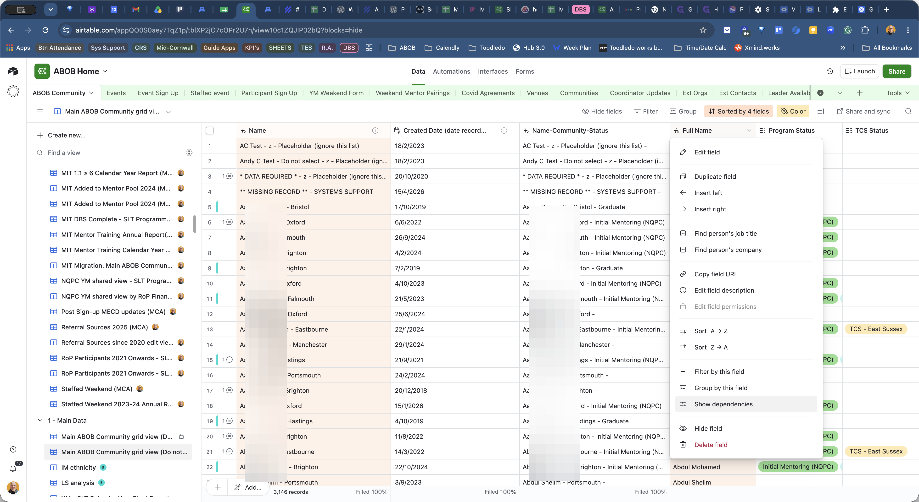 Step #1: Click the dropdown arrow in the column header and select Show dependencies.