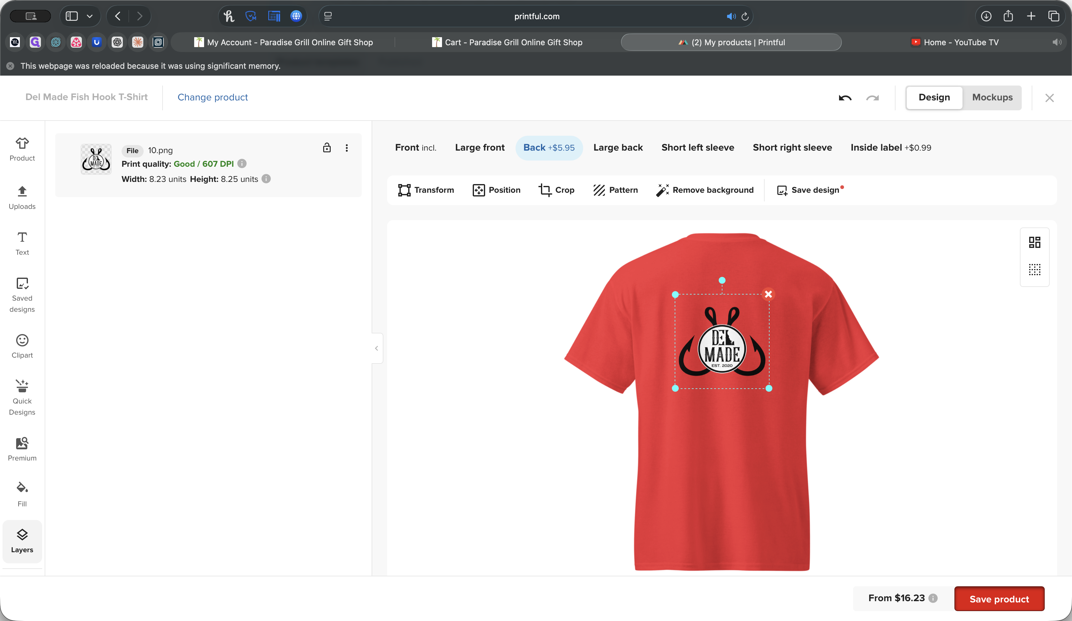 Step #36: Click on "Save product"