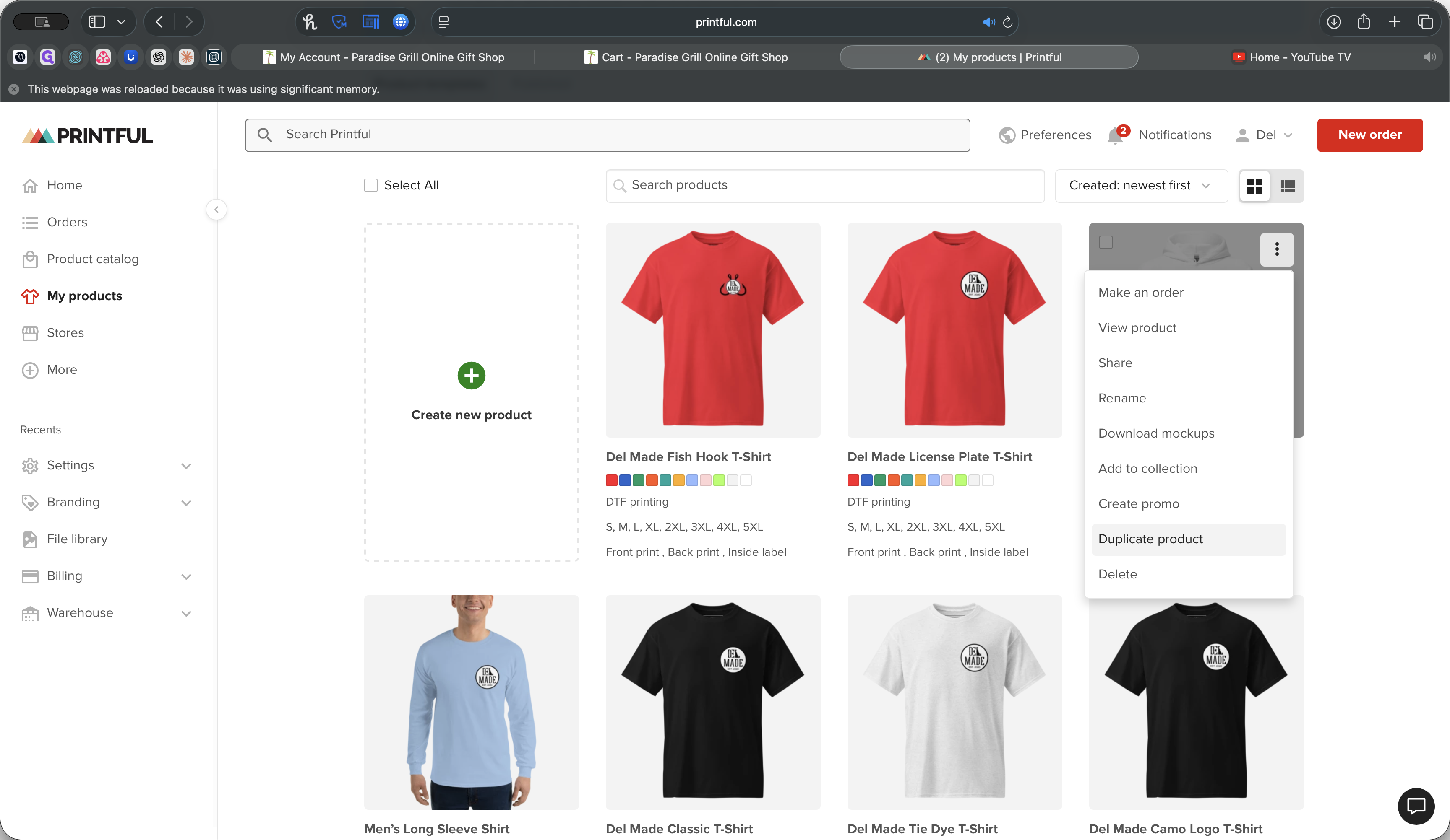 Step #3: Click on "Duplicate product"