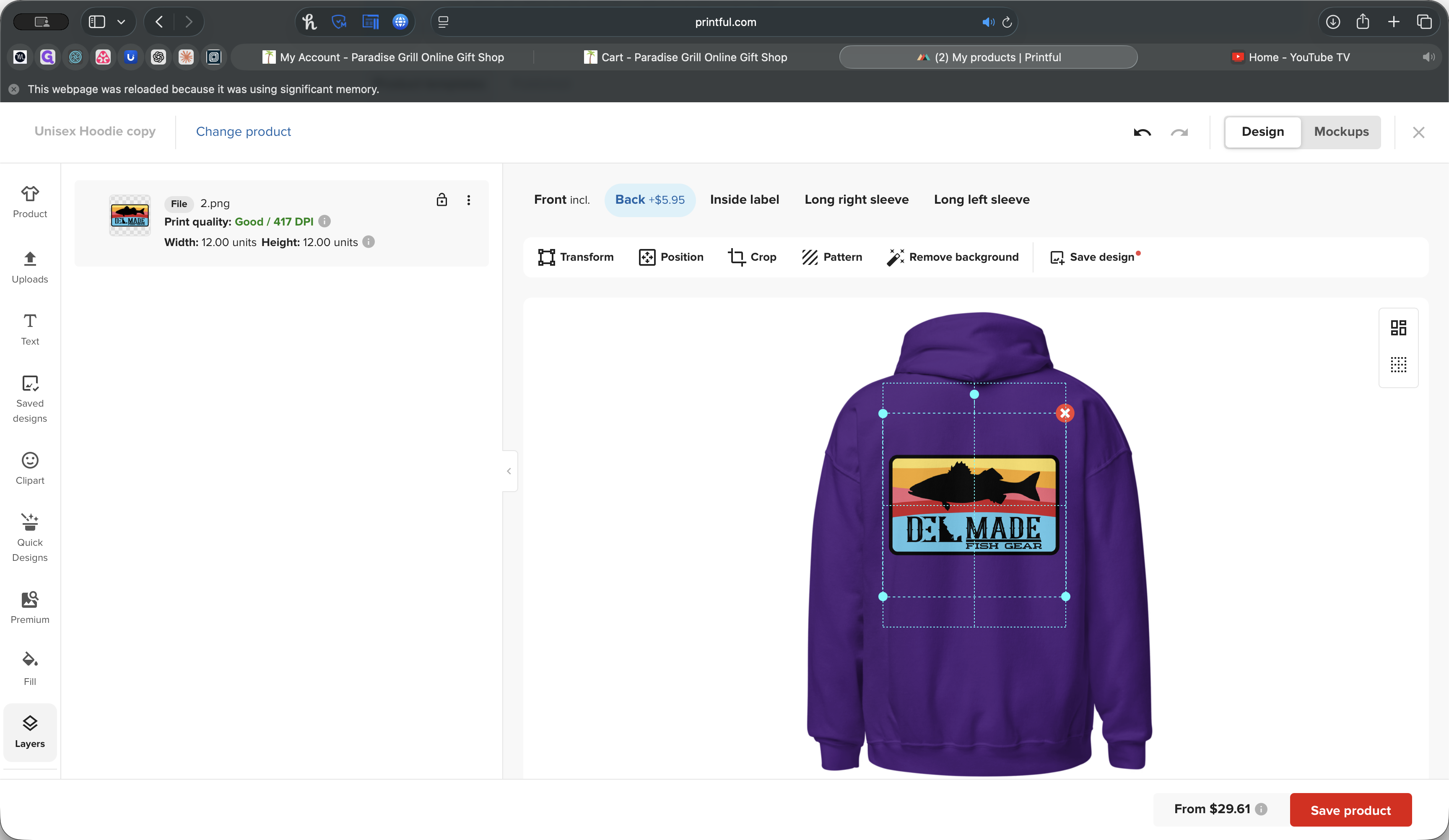 Step #25: Click on "DEL MADE"