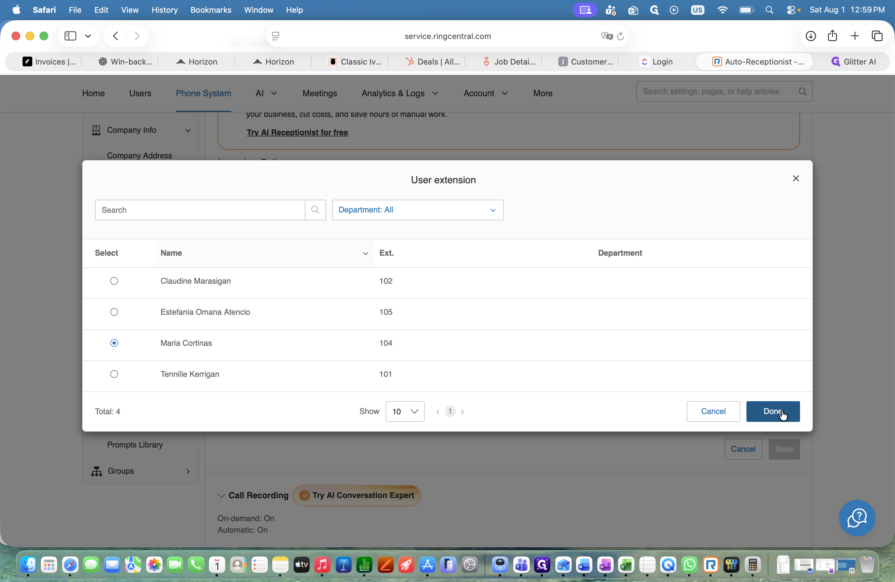 Step #22: Click Done to close the selection modal.