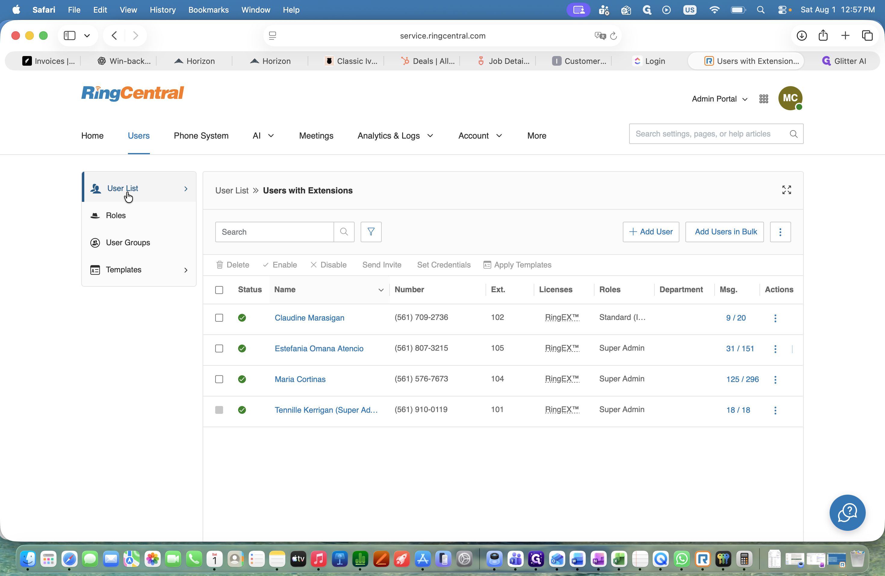 Step #2: Click User List in the left sidebar.