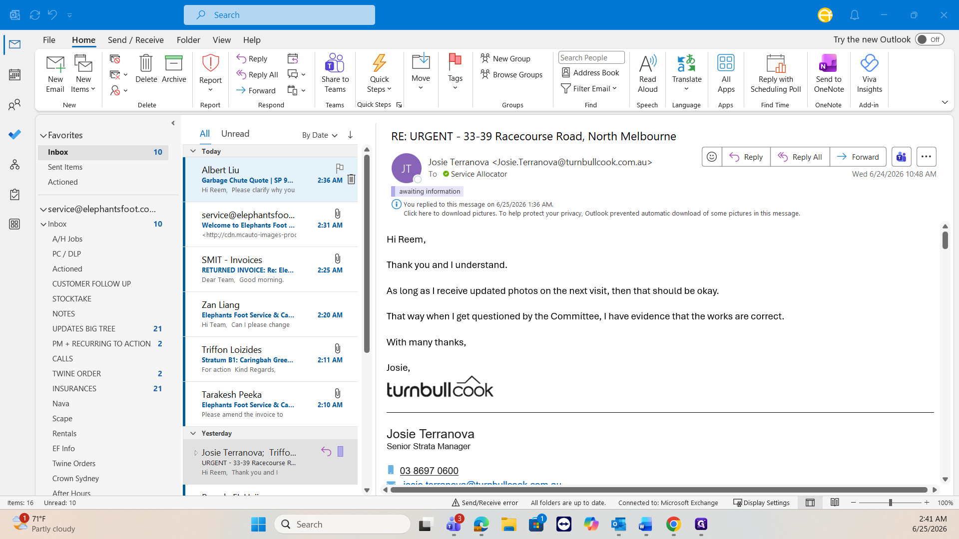 Step #1: Click an incoming email, such as a quote, to review its contents and determine where it belongs.