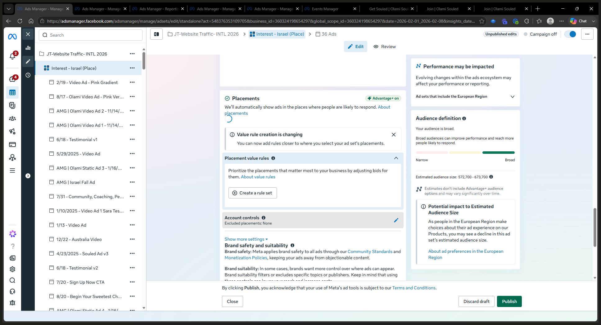 Step #4: Locate the Account Controls area and review the Excluded placements settings.