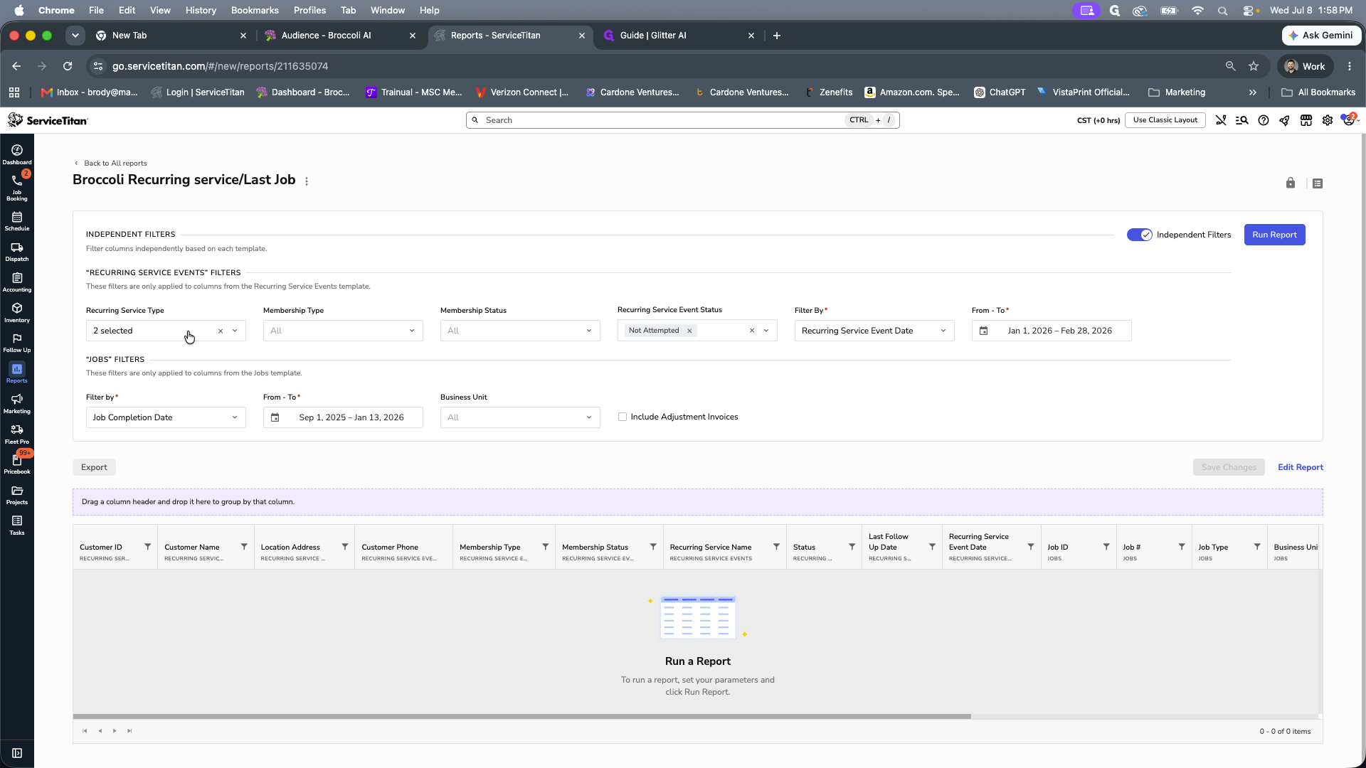 Step #4: Open the Recurring Service Type dropdown menu and clear any pre-selected options.