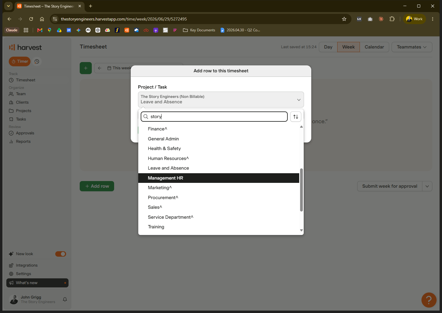 Step #3: Select the appropriate task bucket from the task dropdown.