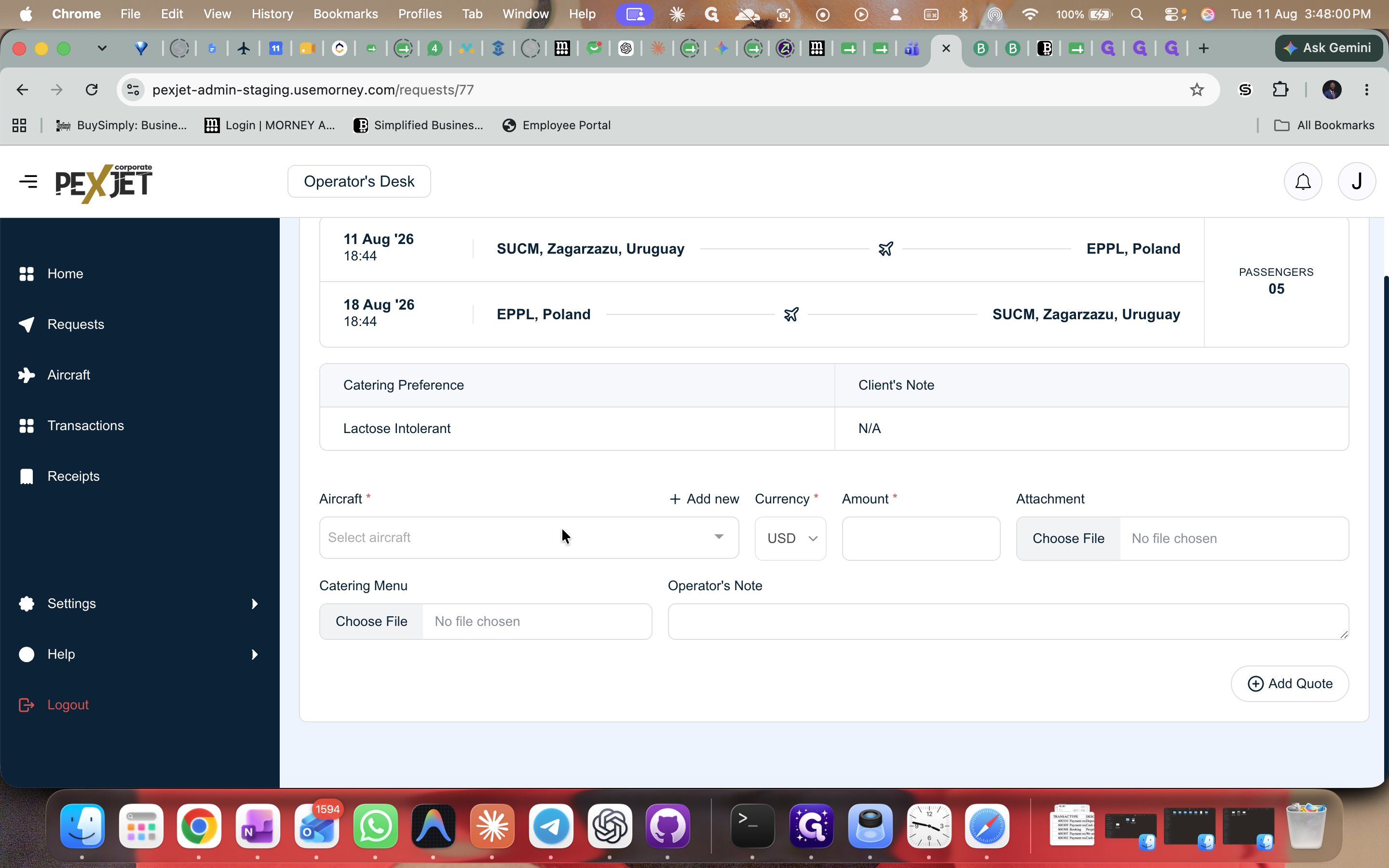 Step #2: Click the Aircraft dropdown menu to view the available presets.