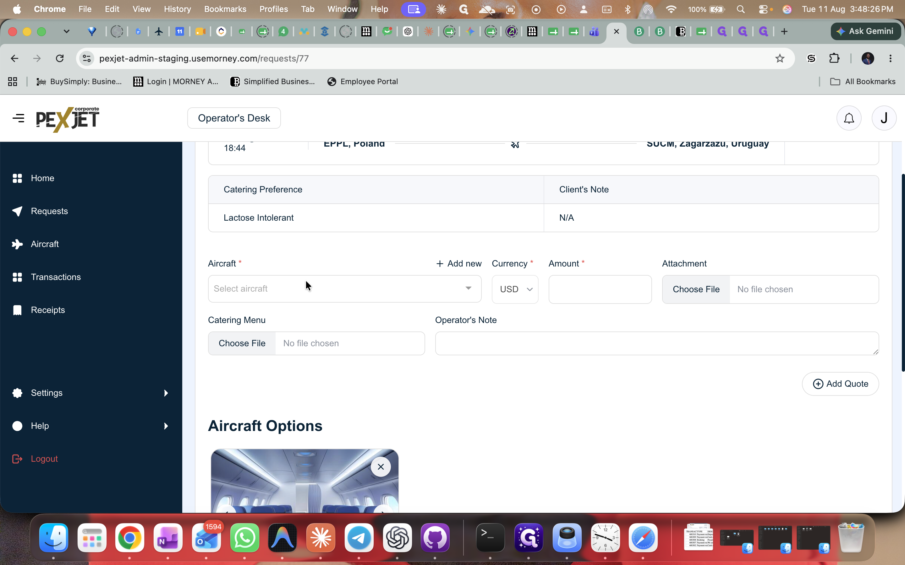 Step #7: Click the Aircraft dropdown menu again to begin adding the second option.