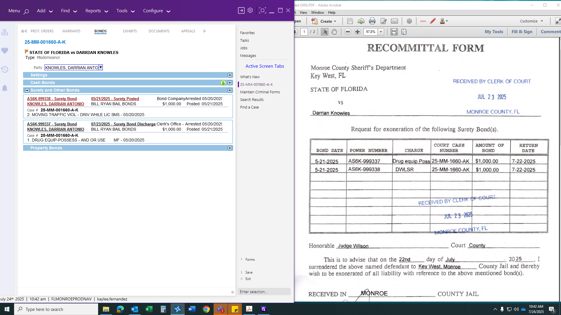 Step #26: Click on "05/21/2025 - Surety Posted"
