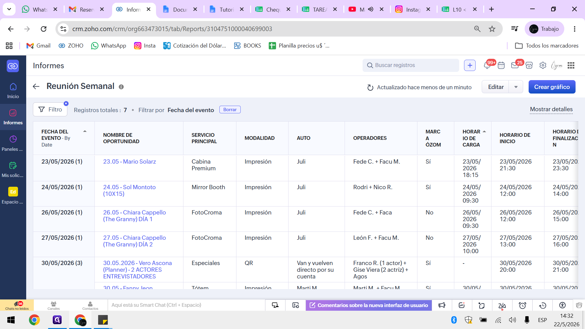 Step #1: Busca y haz clic en el registro del prospecto o contacto que reservó la fecha en Zoho CRM.