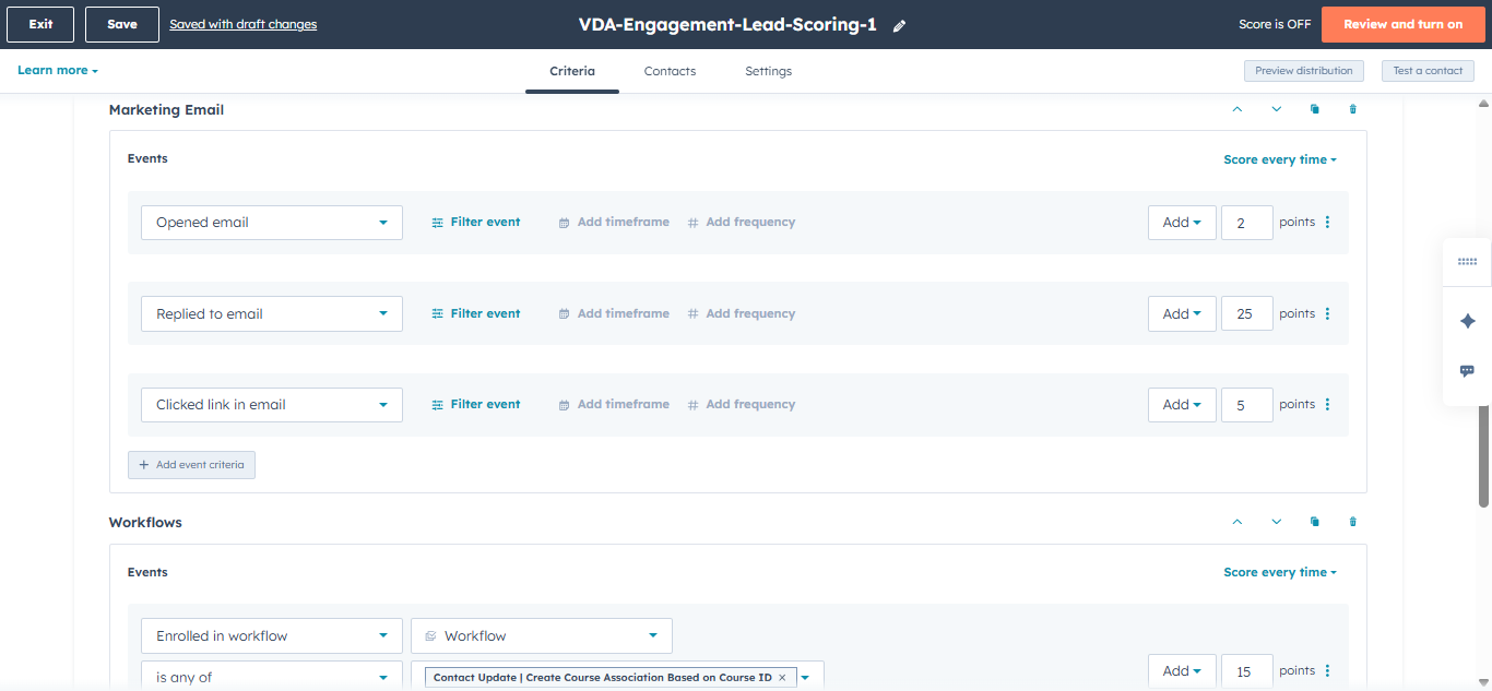 Step #6: "Marketing Email" Events