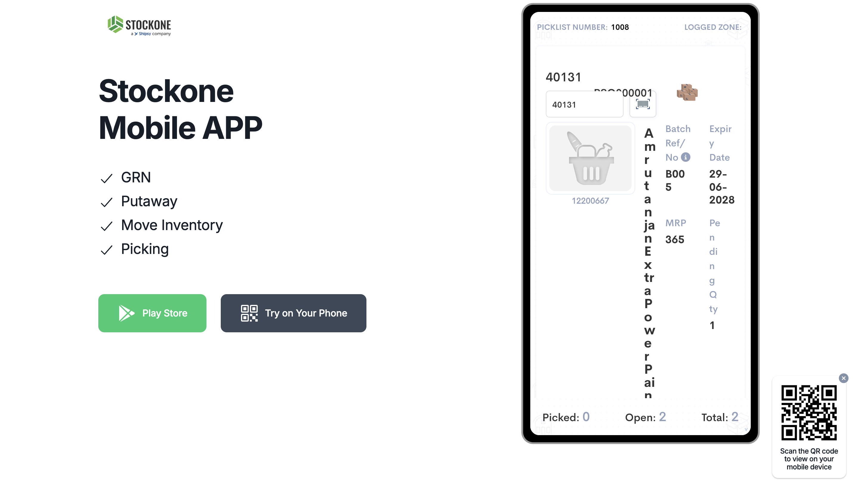 Step #10: Scan location, the SKU code and add quantity of each SKU in the Picklist.