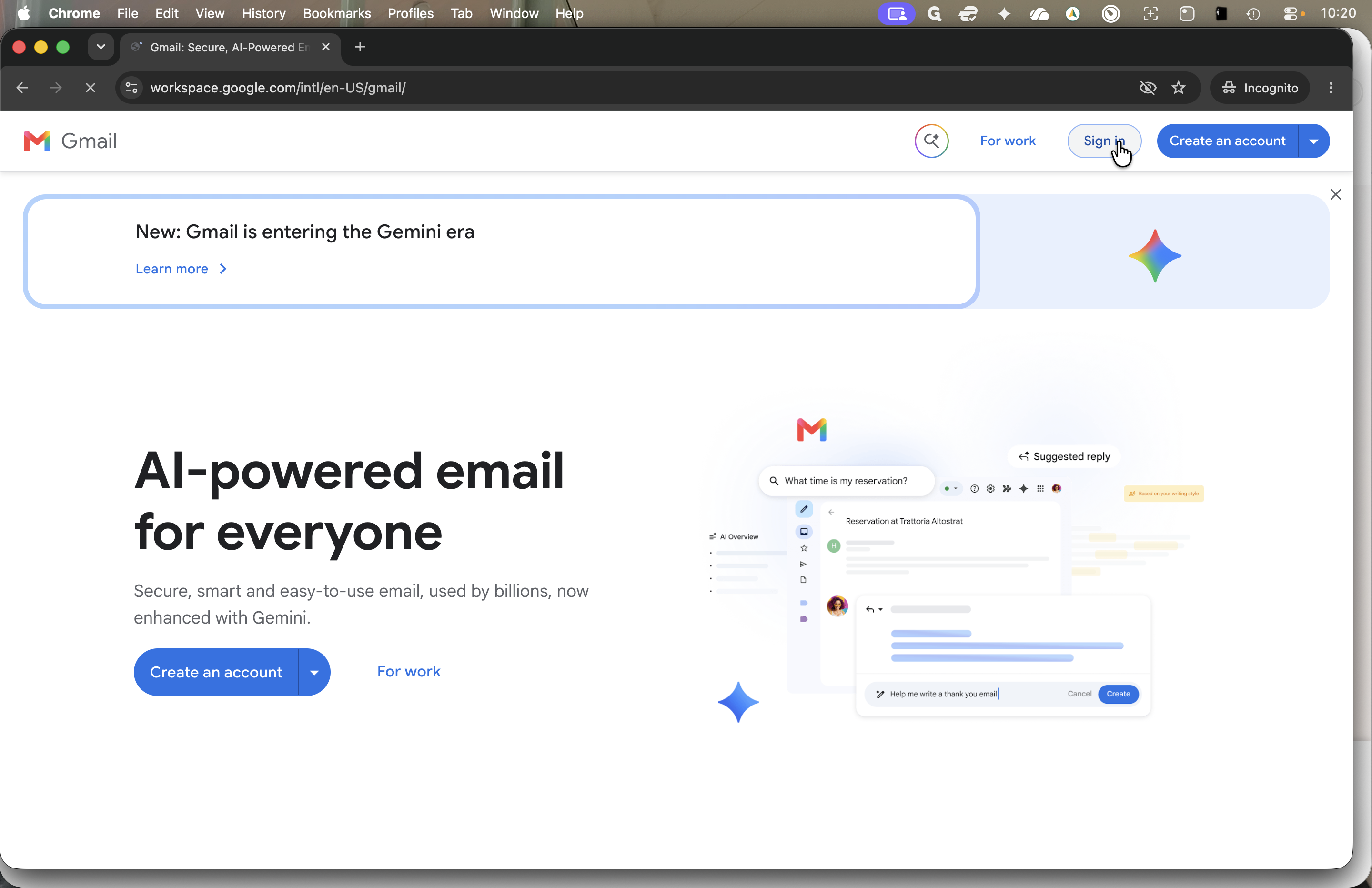 Step #16: Navigate to Gmail and Sign in.