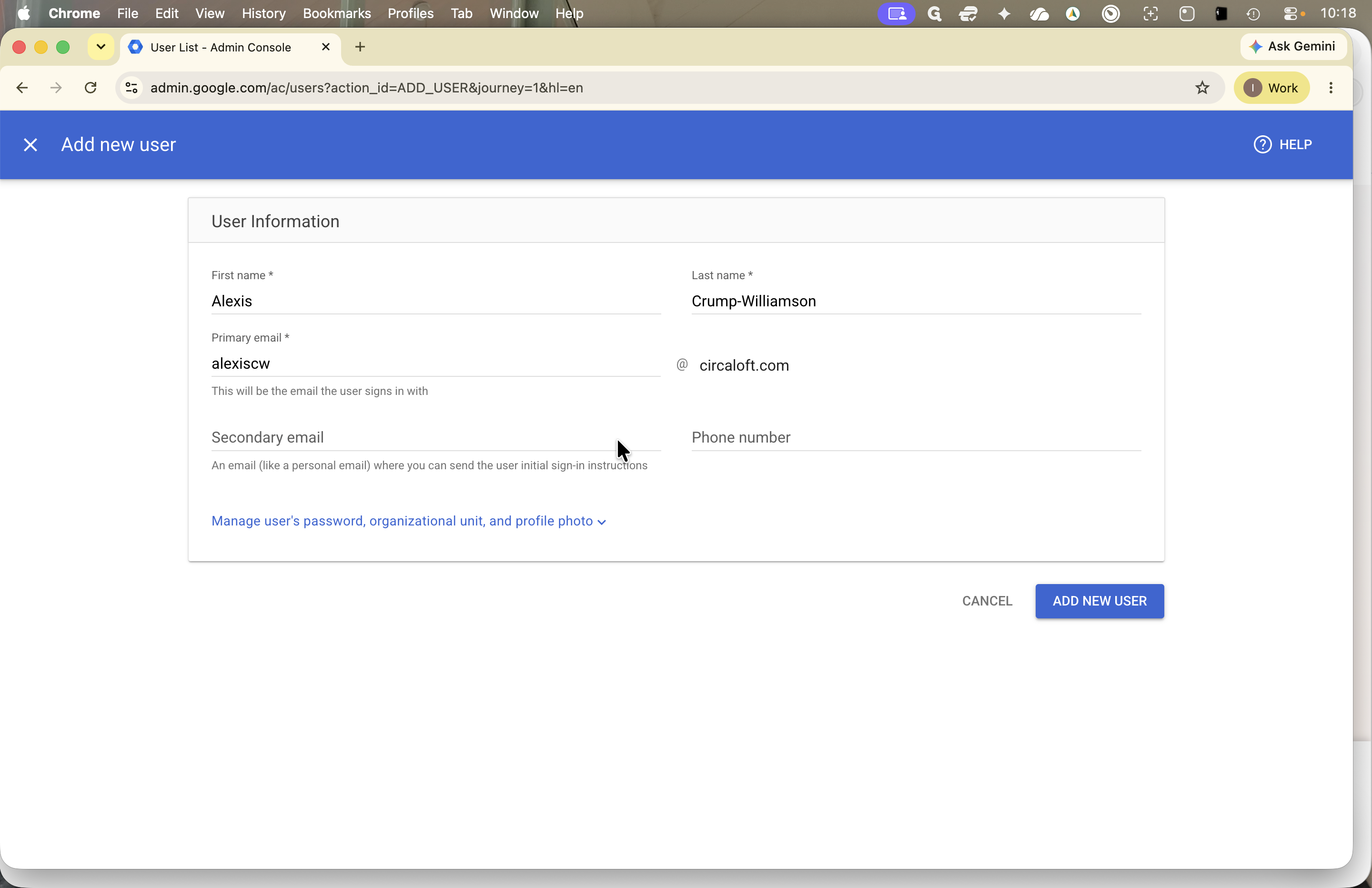 Step #3: If you have received their info also add Secondary email and phone number here