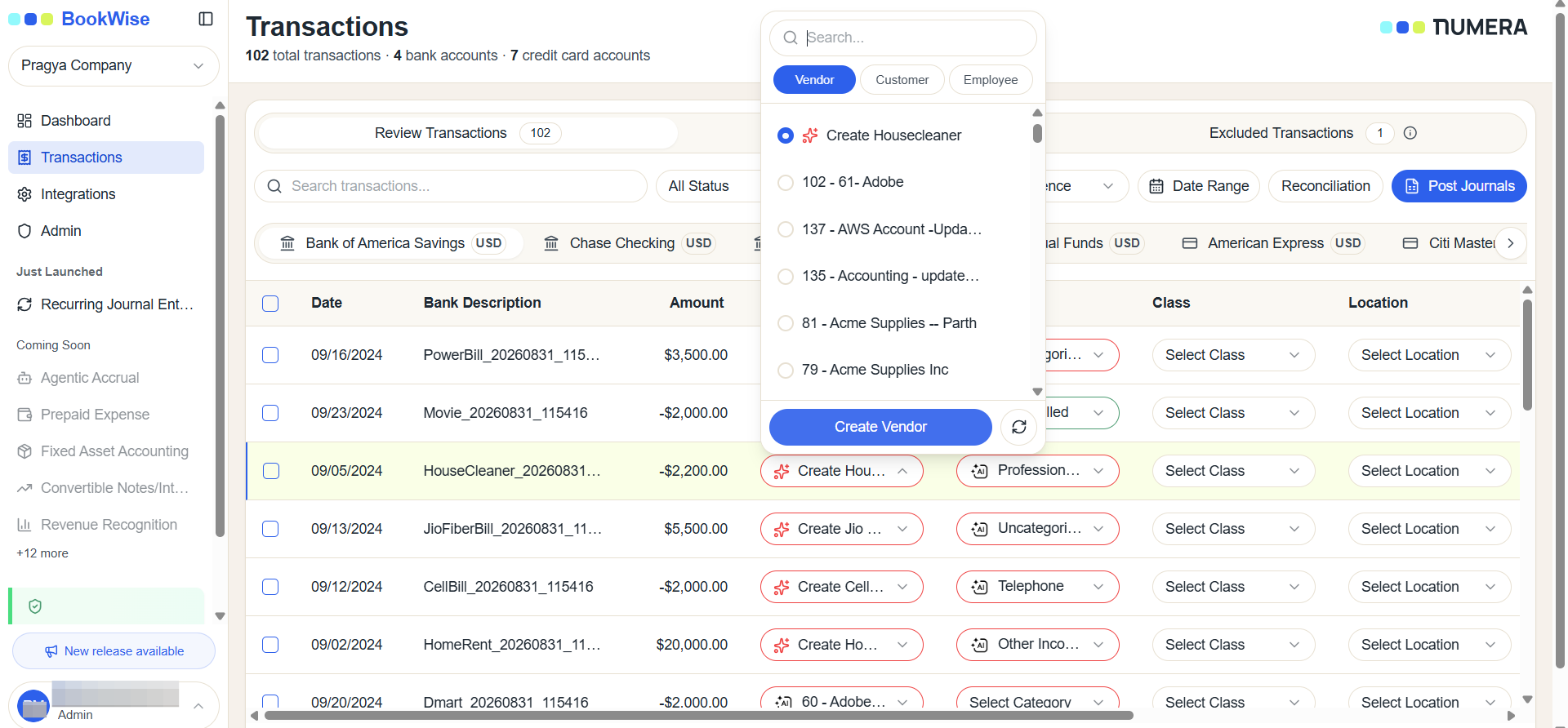 Step #2: Click on Create Vendor