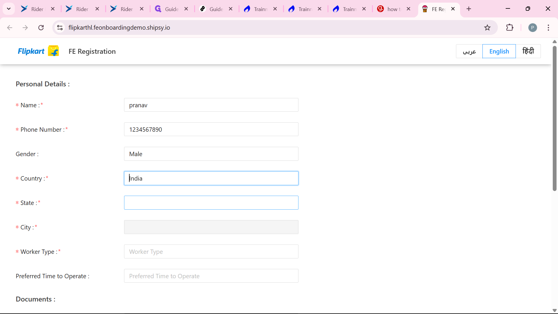 Step #10: Type and Choose country name here