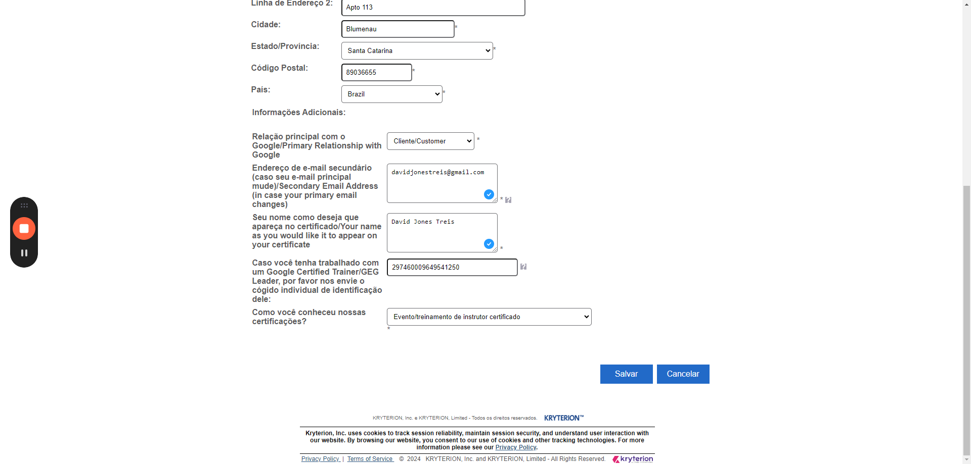 Step #18: Para finalizar clique no botão SALVAR