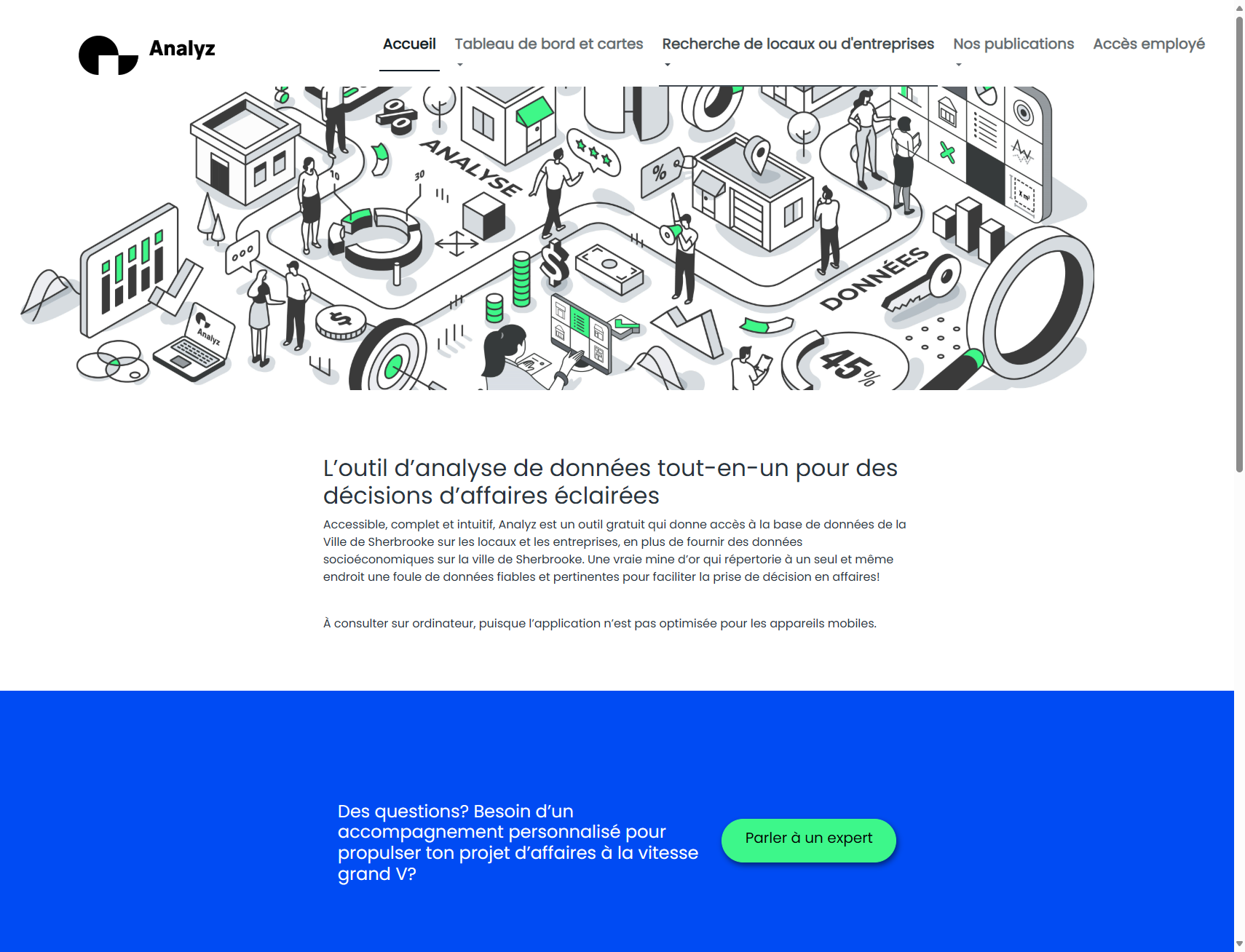 Step #2: Cliquez sur "Recherche de locaux ou d'entreprises"