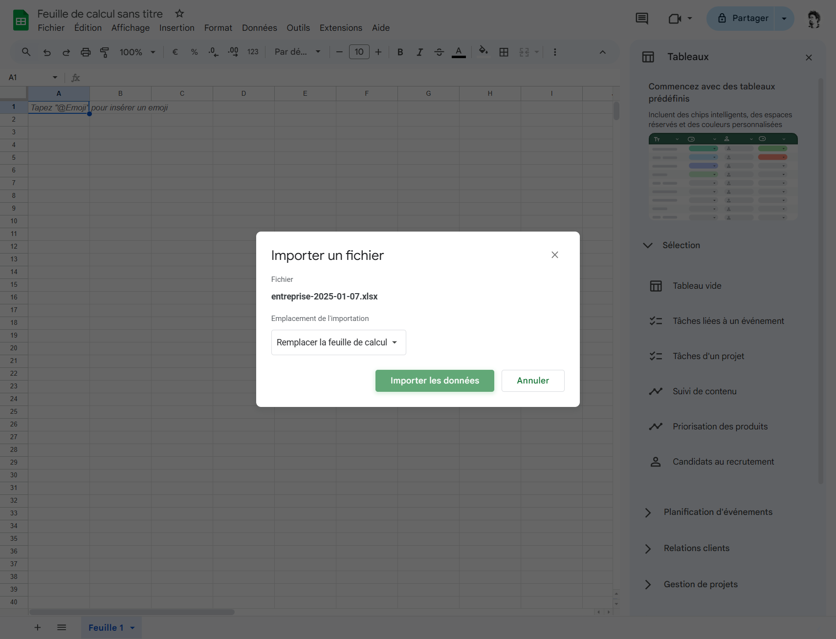 Step #12: Cliquez sur "entreprise - 2025-01-07.xlsx"