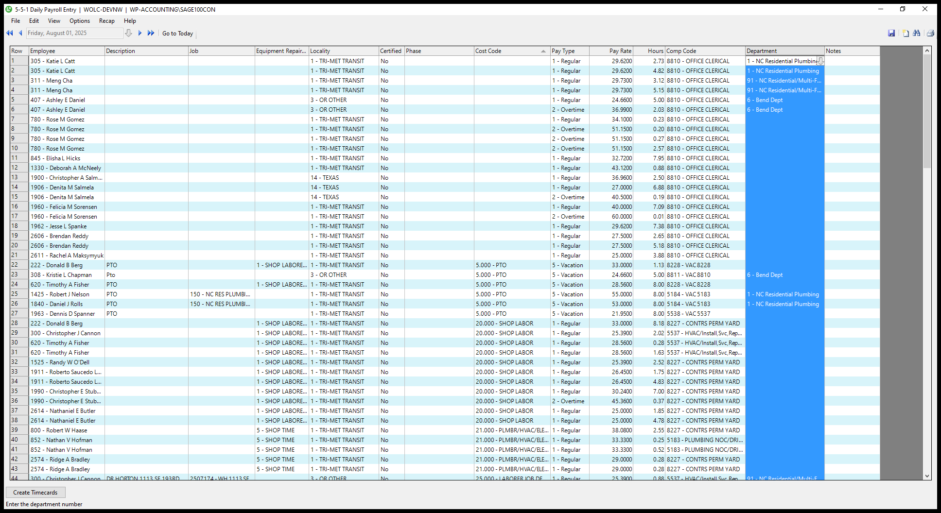 Step #65: Double-click on "Department"