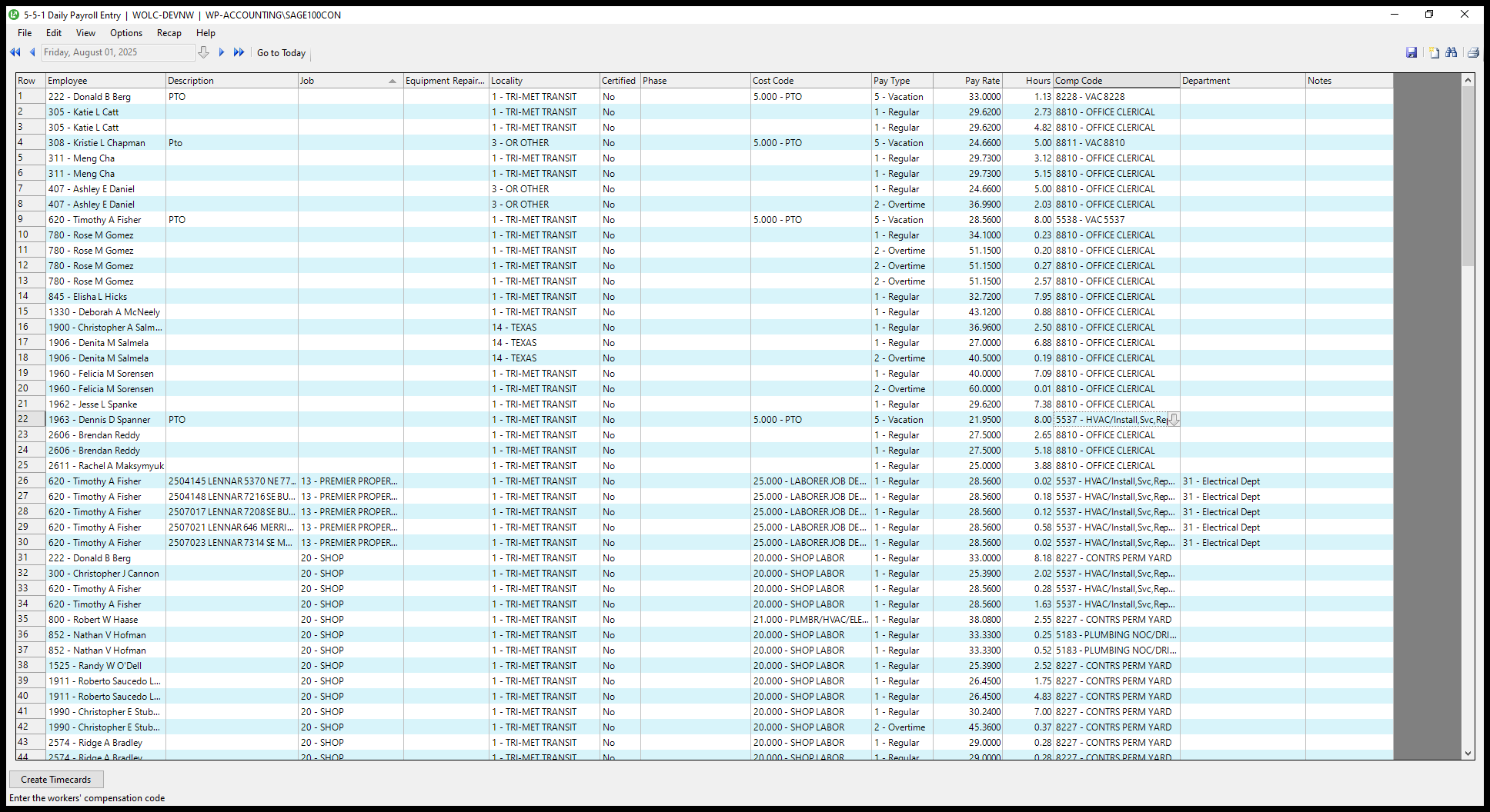 Step #31: Click on "7.38 8810 OFFICE CLERICAL"