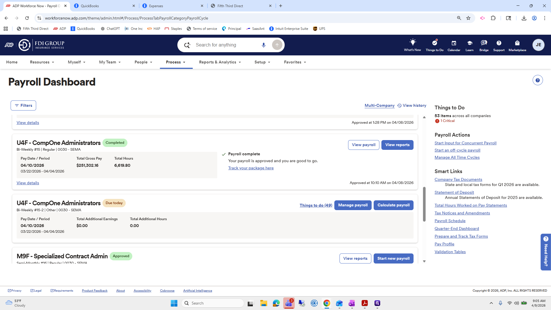 Step #38: Click on "Manage payroll"