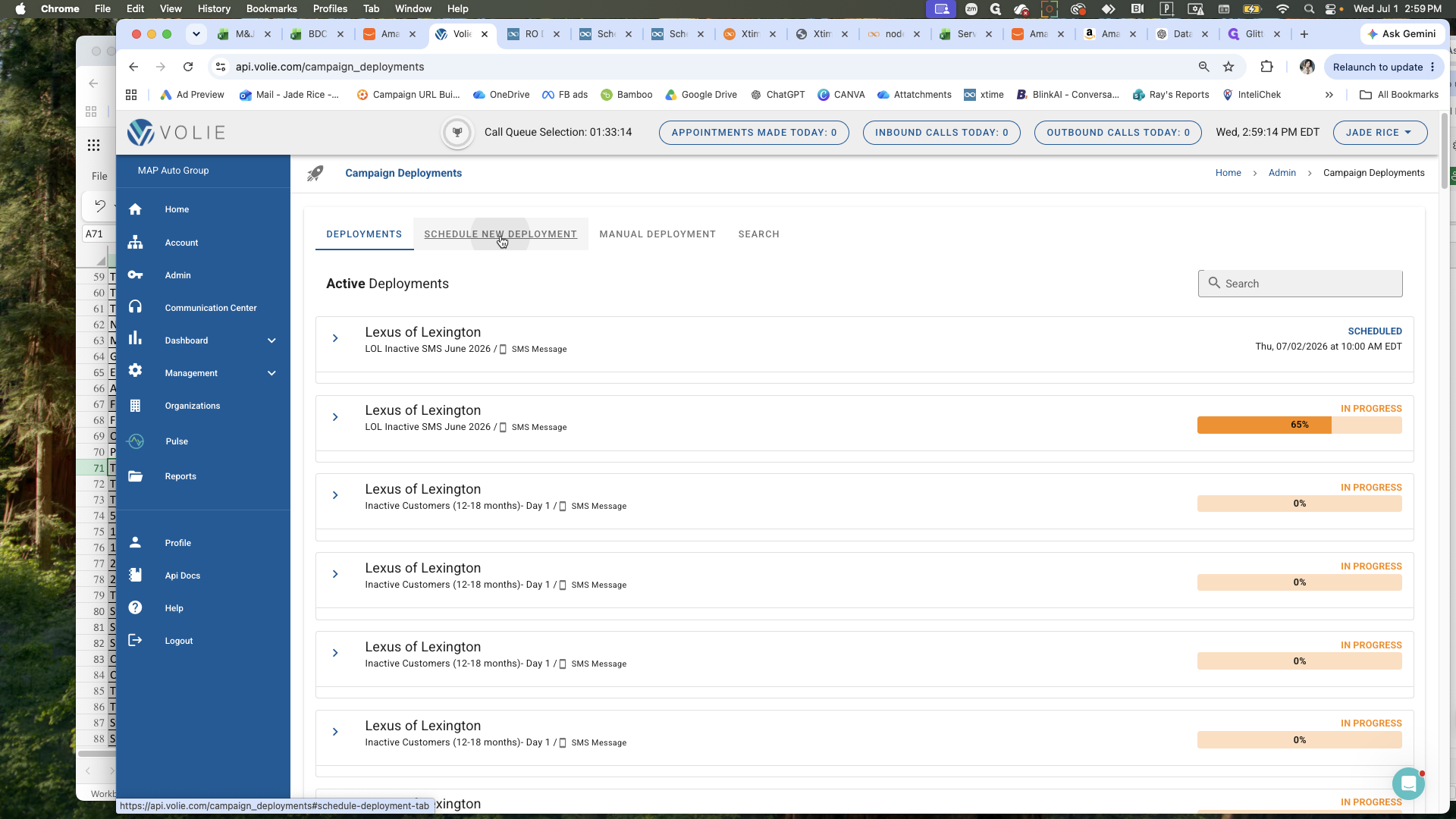 Step #3: Click the Schedule New Deployment tab to view your pending campaigns.