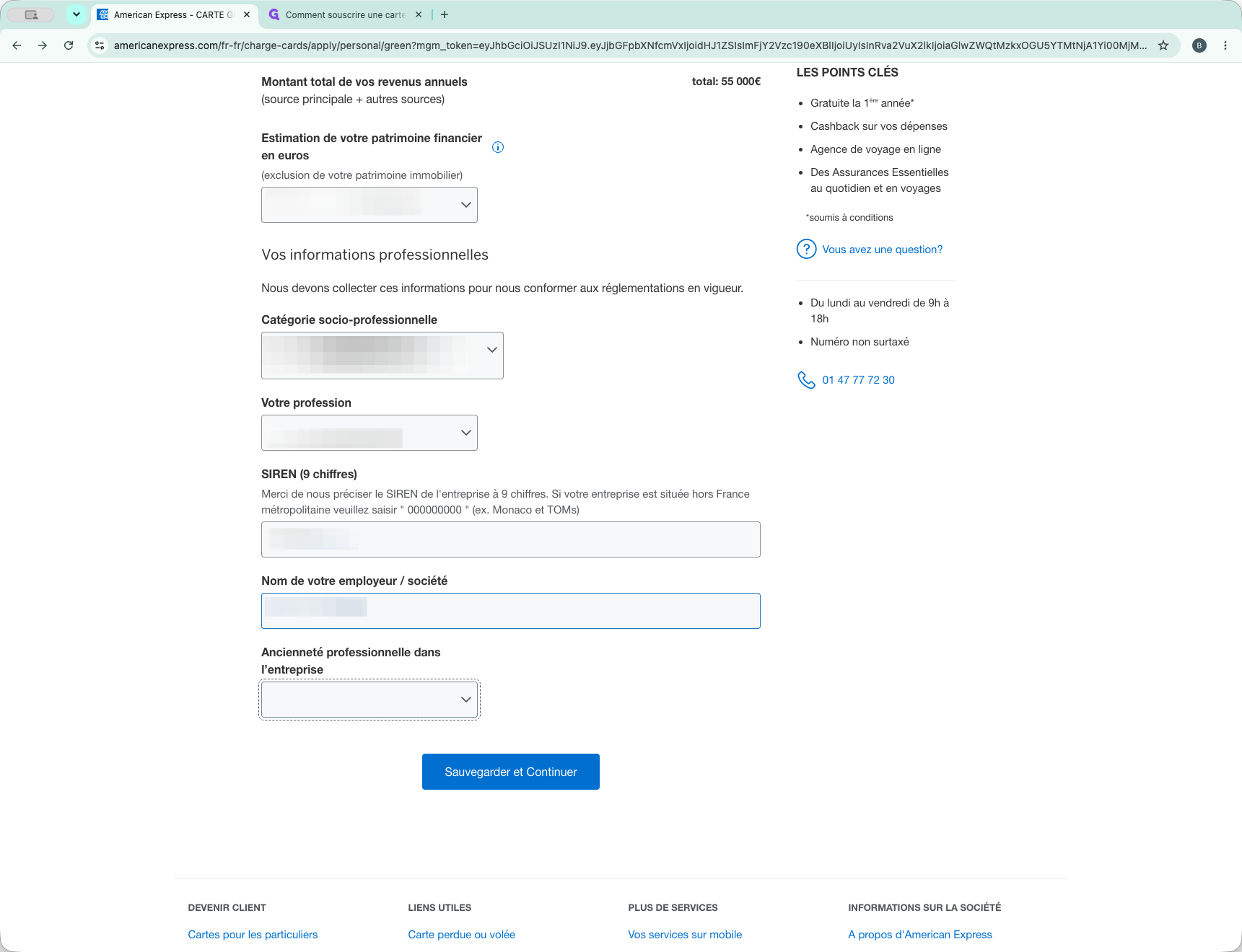 Step #13: Indiquez la durée dans le champ Ancienneté professionnelle dans l'entreprise.