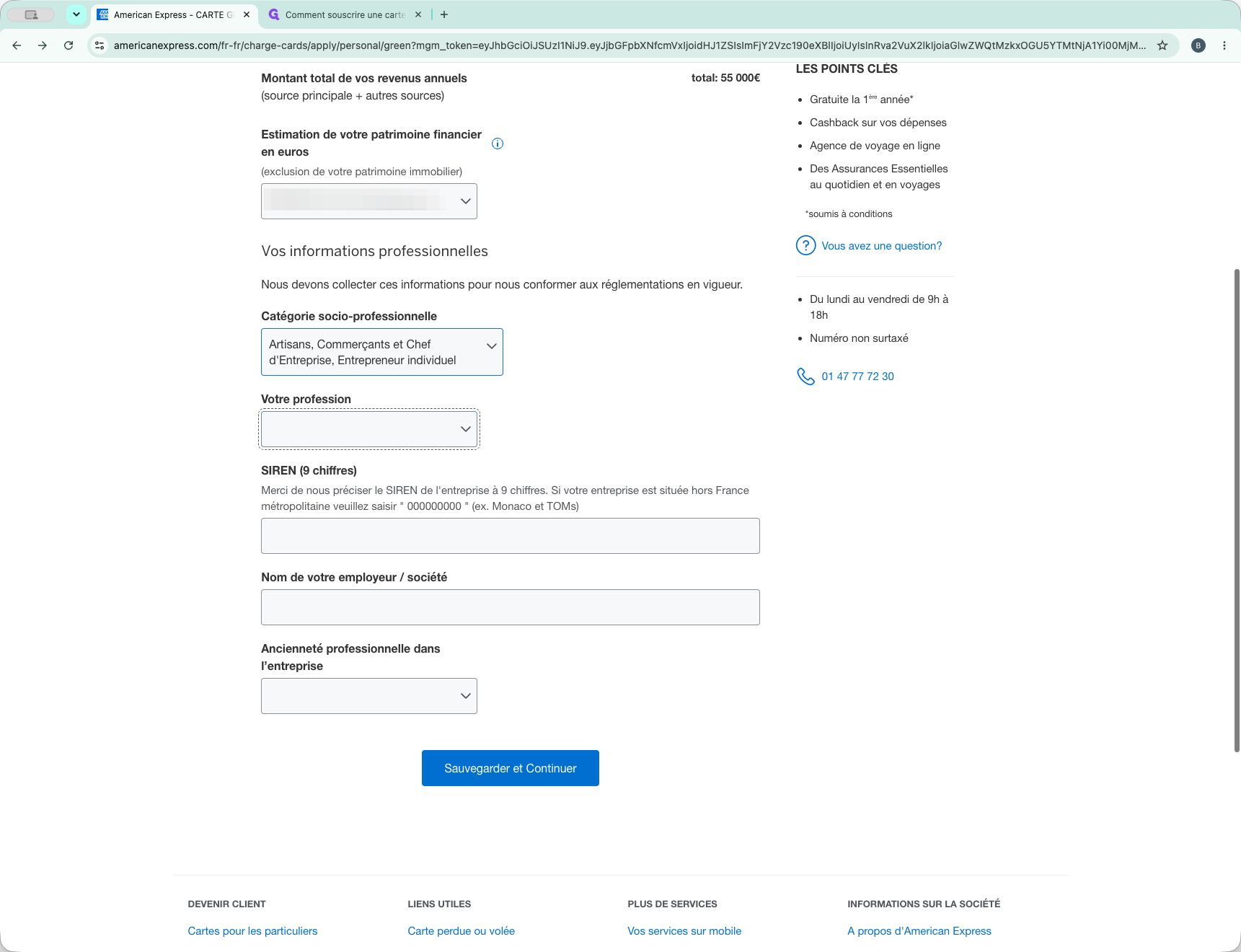 Step #11: En cas d'activité indépendante, merci d'indiquer votre numéro SIREN.
