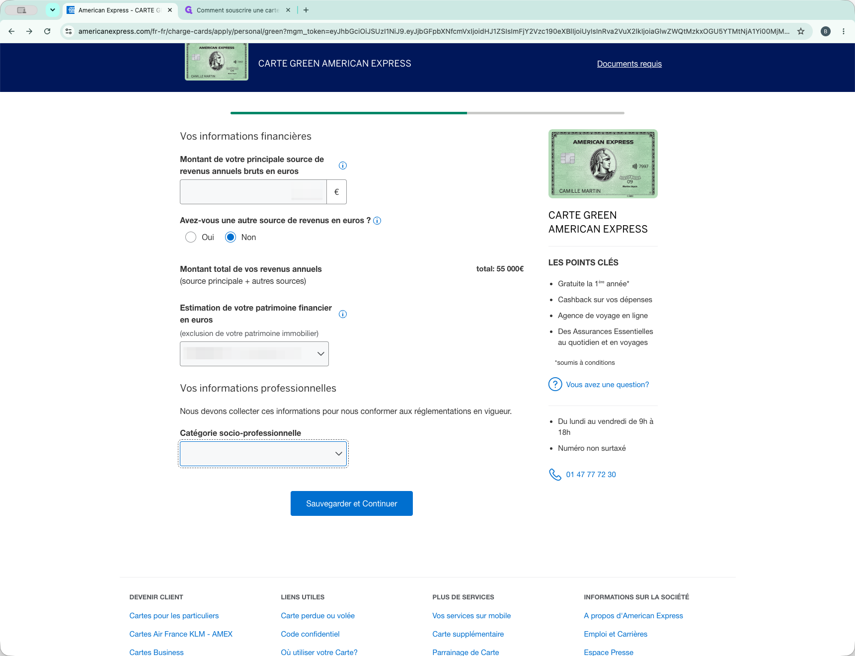 Step #10: Choisissez votre statut dans le menu déroulant Catégorie socio-professionnelle.