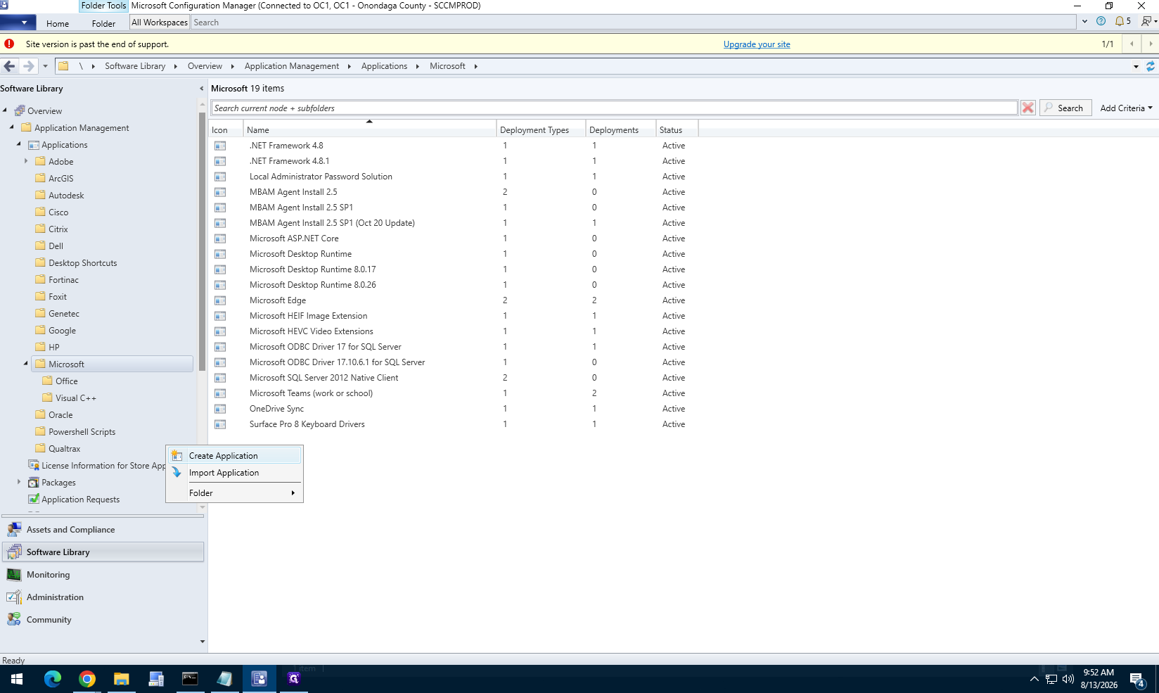 Step #7: Repeat the application creation process to create a second package for Microsoft ODBC Driver 18 using its MSI file.