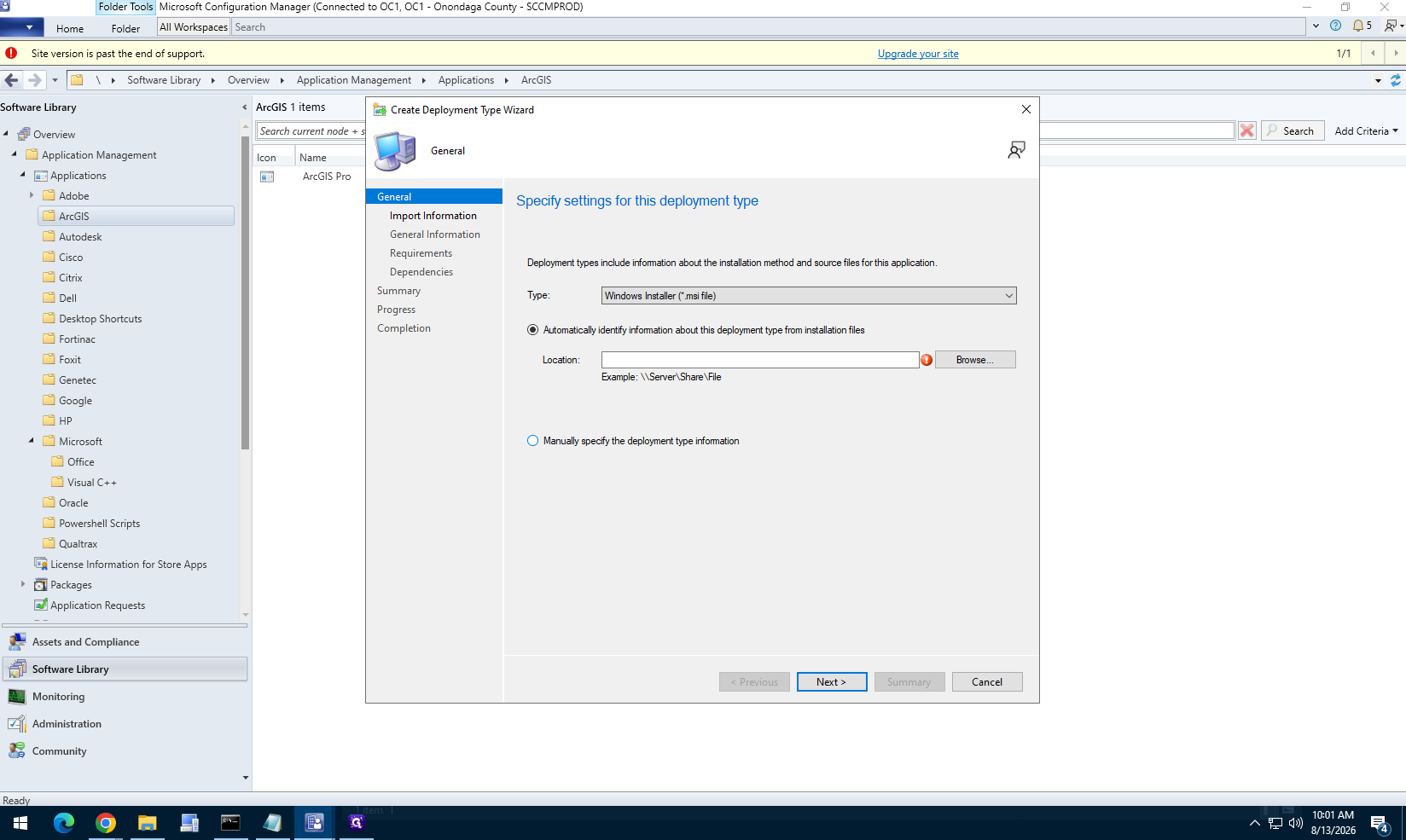 Step #20: Select Manually specify the deployment type and proceed.