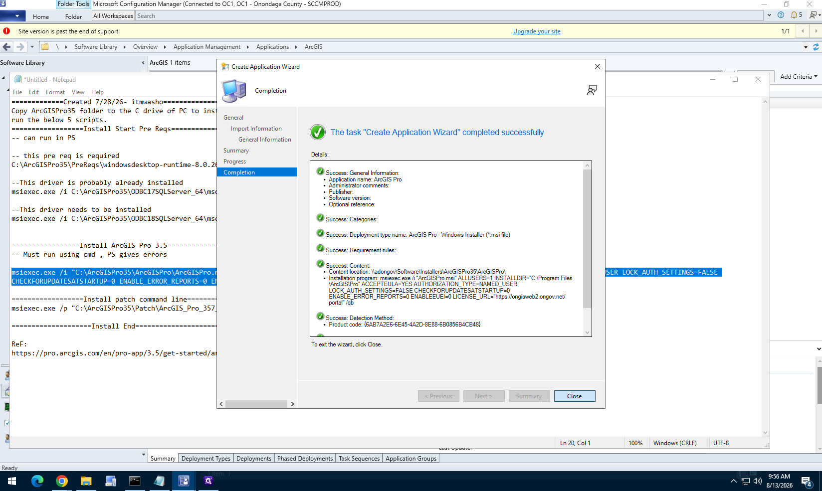 Step #14: Click Close to finish creating the base application.