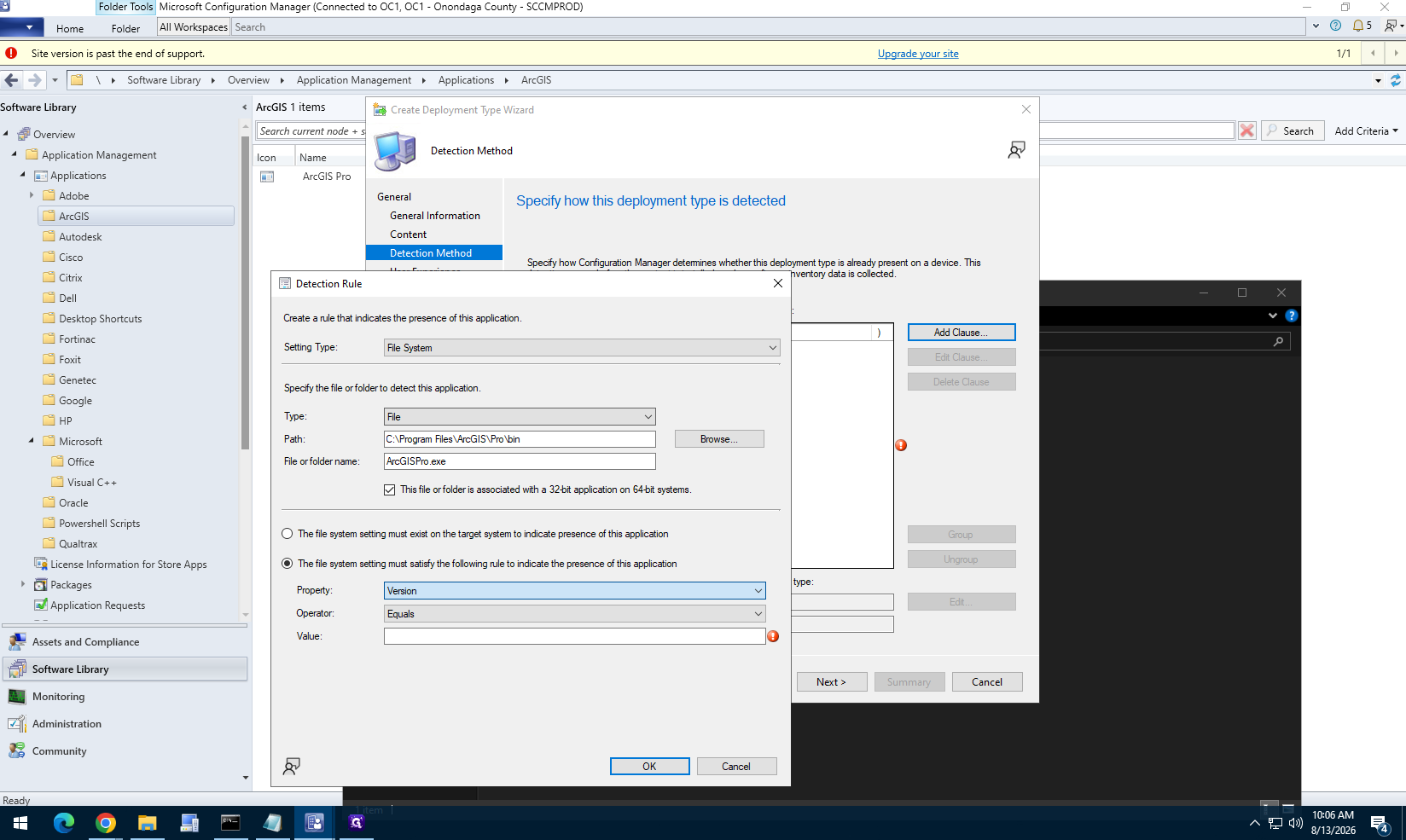 Step #25: Change the property to Version, select Greater than or equal to, and enter 3.5.7.57366 as the value.