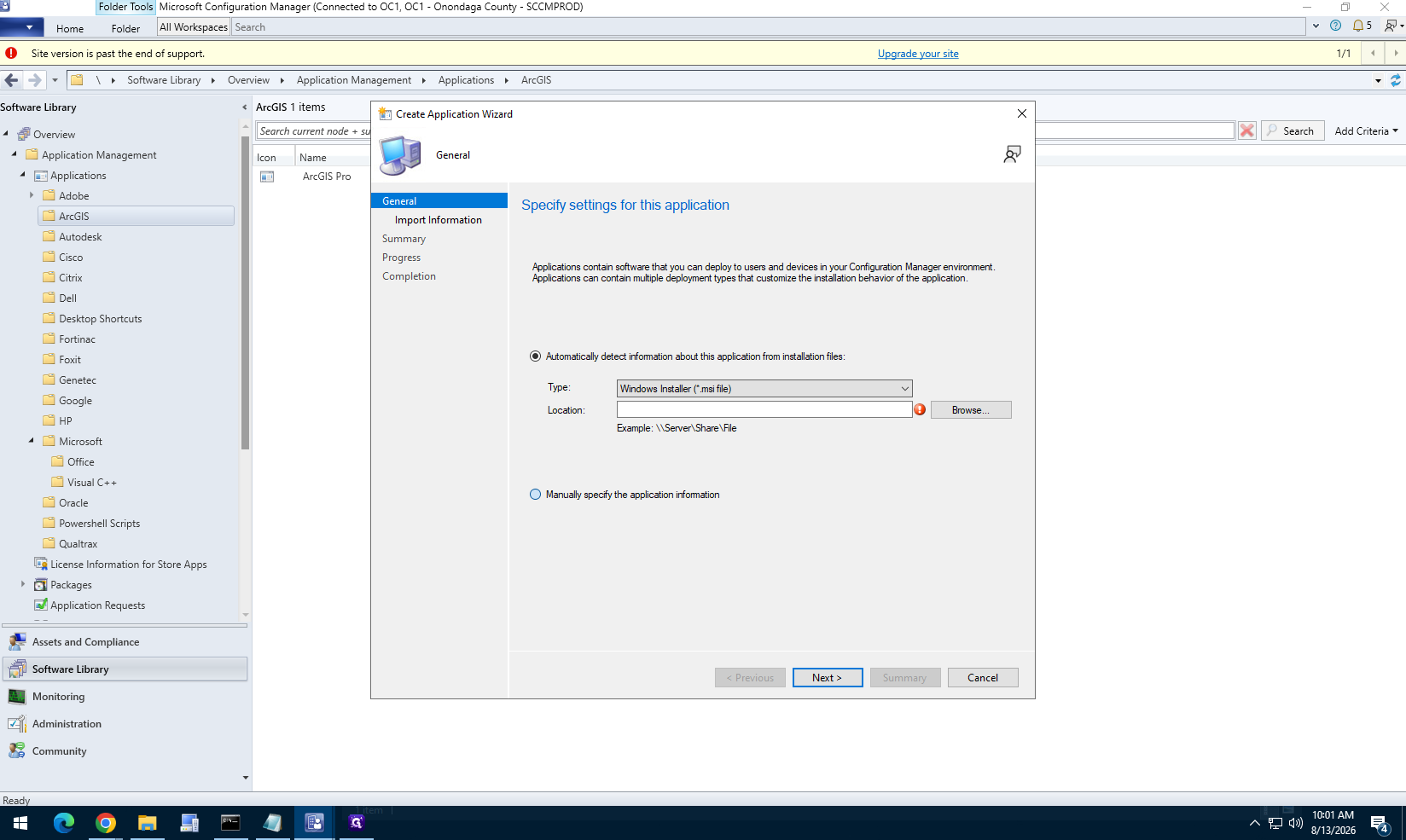 Step #17: Select Manually specify the application information and click Next.