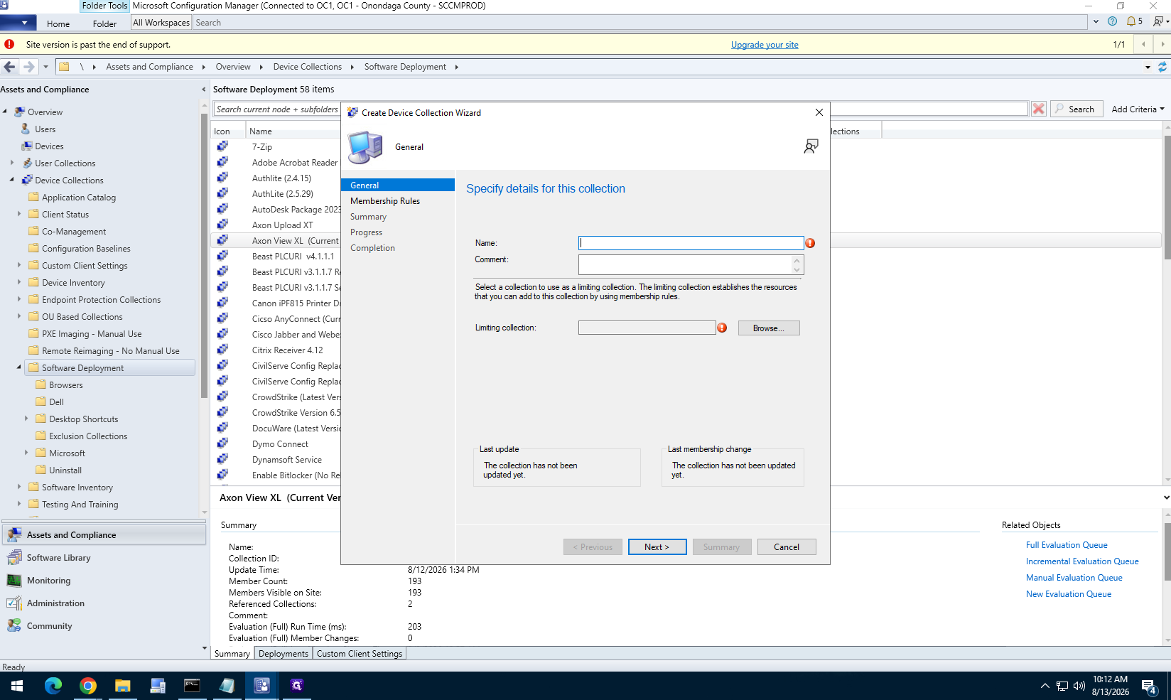 Step #36: Navigate to Assets and Compliance, right-click Device Collections, and select Create Device Collection.