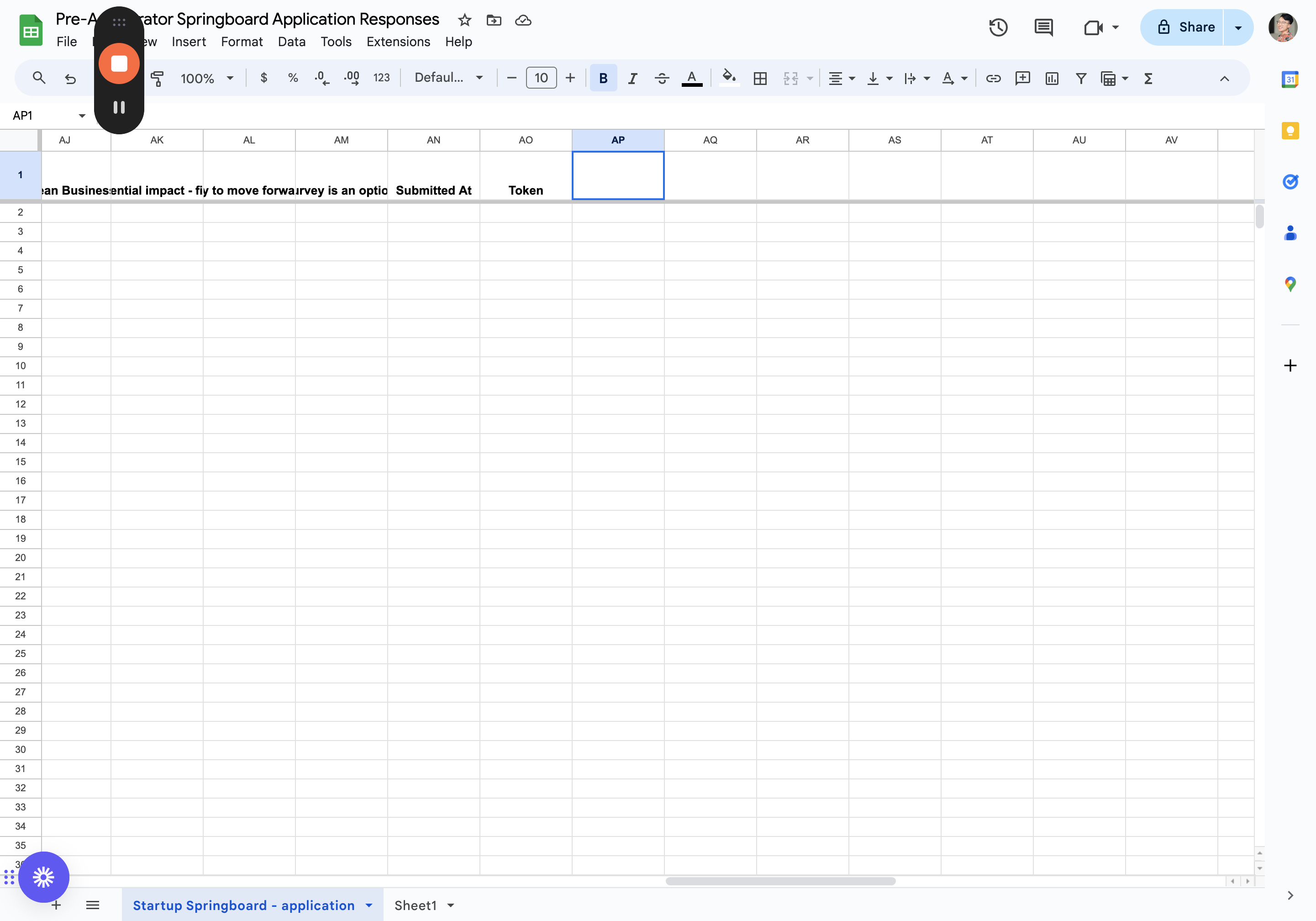 Step #7: In the last column, write "Gender" as that is the first answer we will get from those who fill out the form.