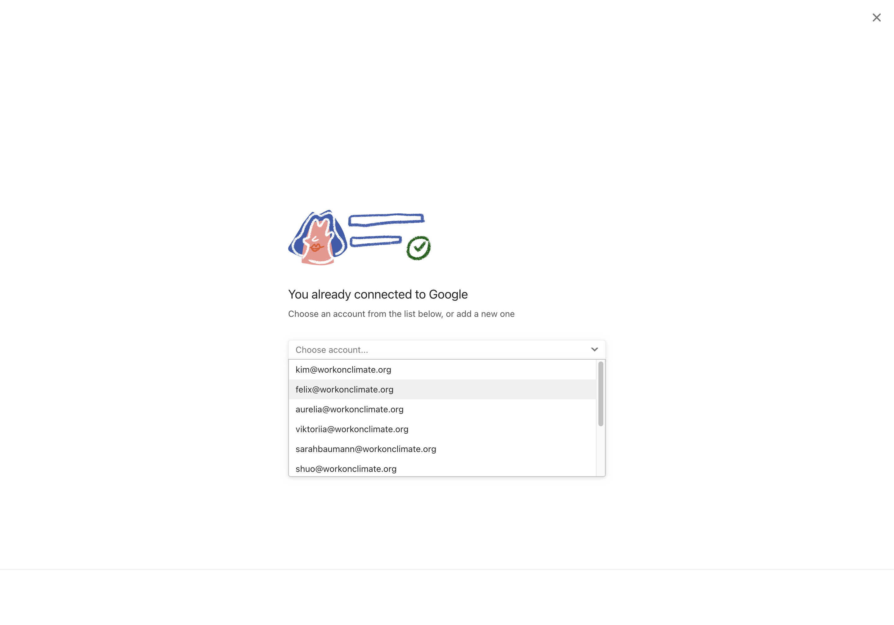 Step #2: Select your account and sign in