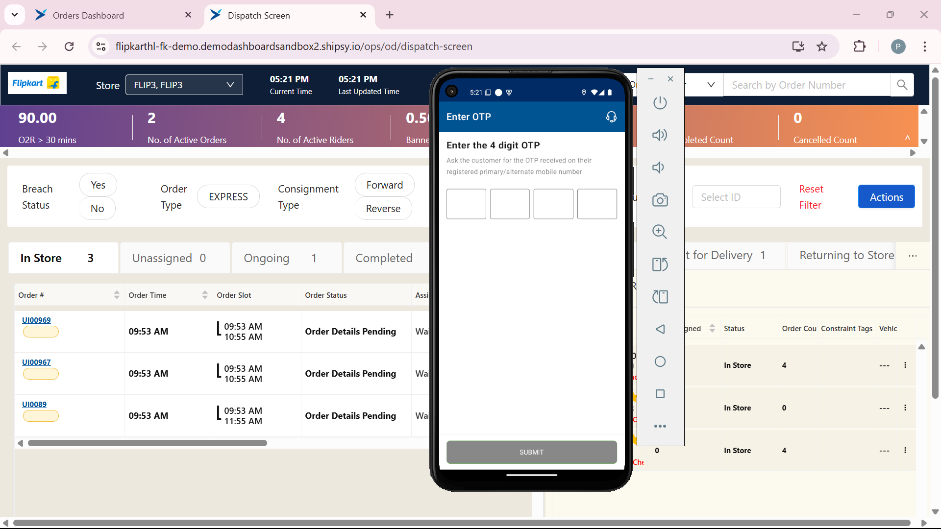 Step #25: After rider have to collect the OTP from the customer to verify that the product is delivered to the customer.