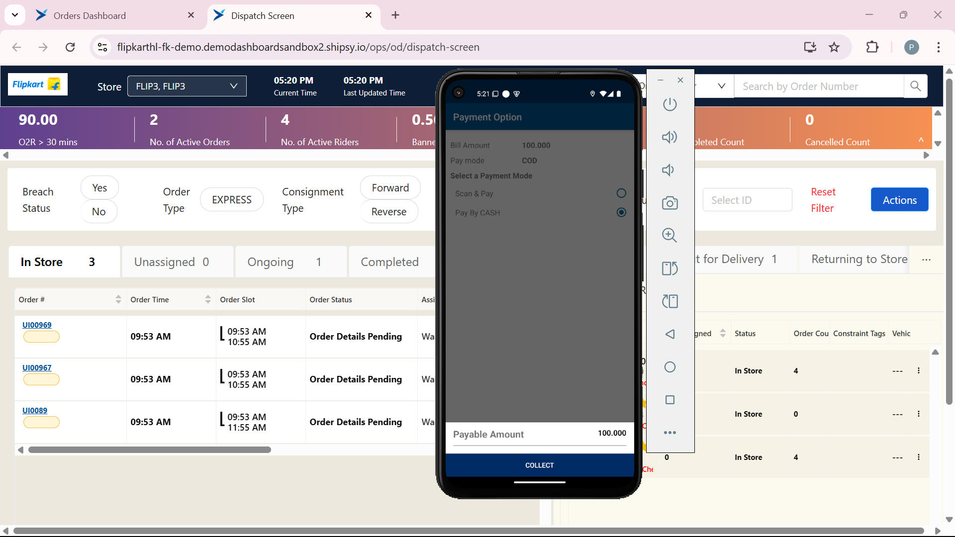 Step #18: Click on "COLLECT". to collect the amount from the customer.