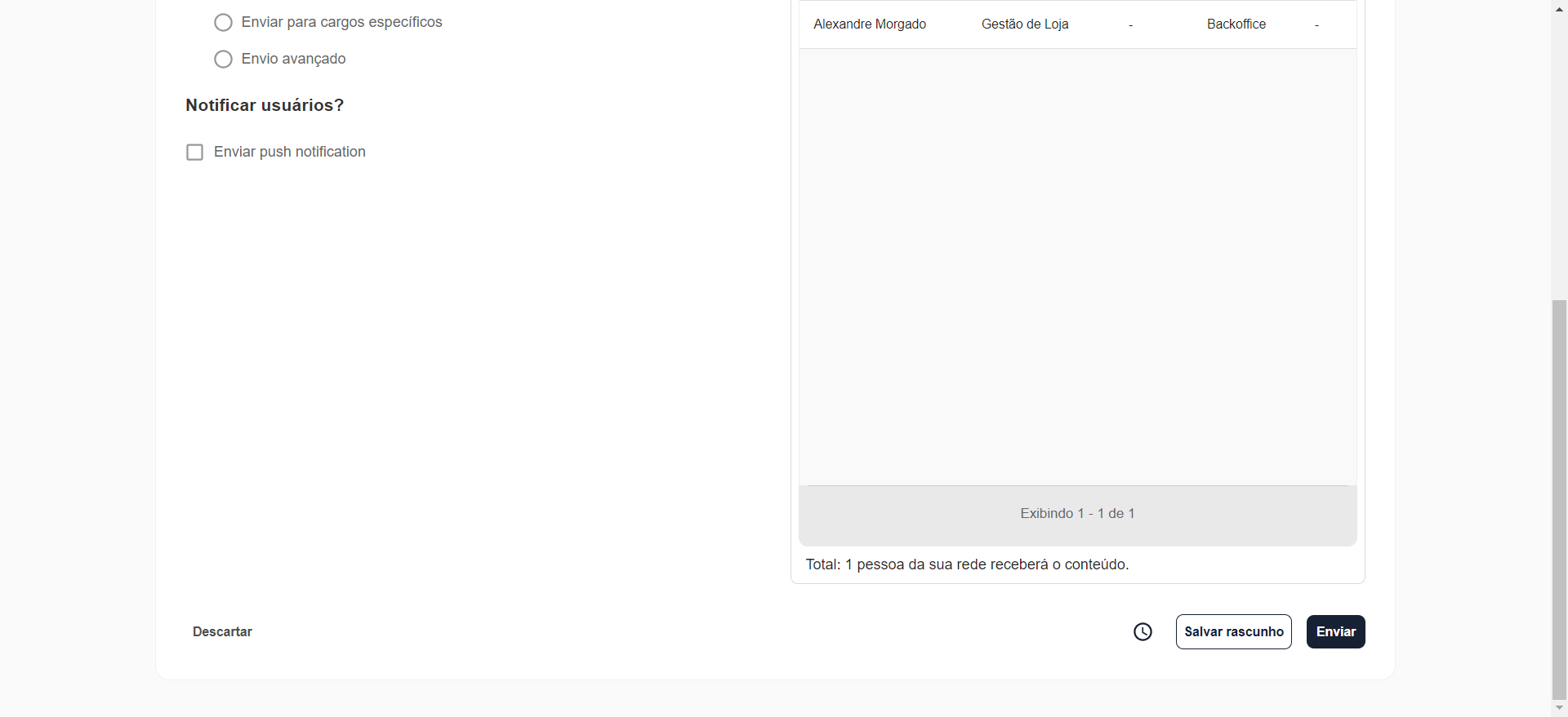 Step #42: Configure o envio e clique em 'Enviar'