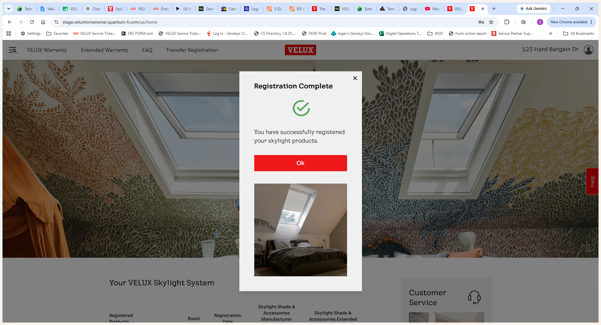 Step #12: Click OK on the final confirmation screen to complete the process and access your homeowner portal dashboard.