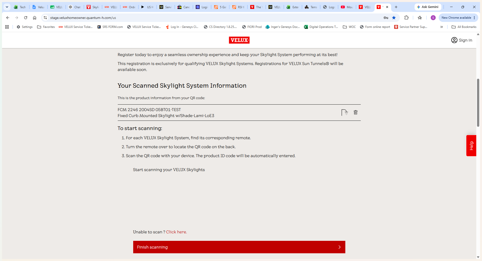 Step #8: Once all products are added, click Finish scanning at the bottom of the page.